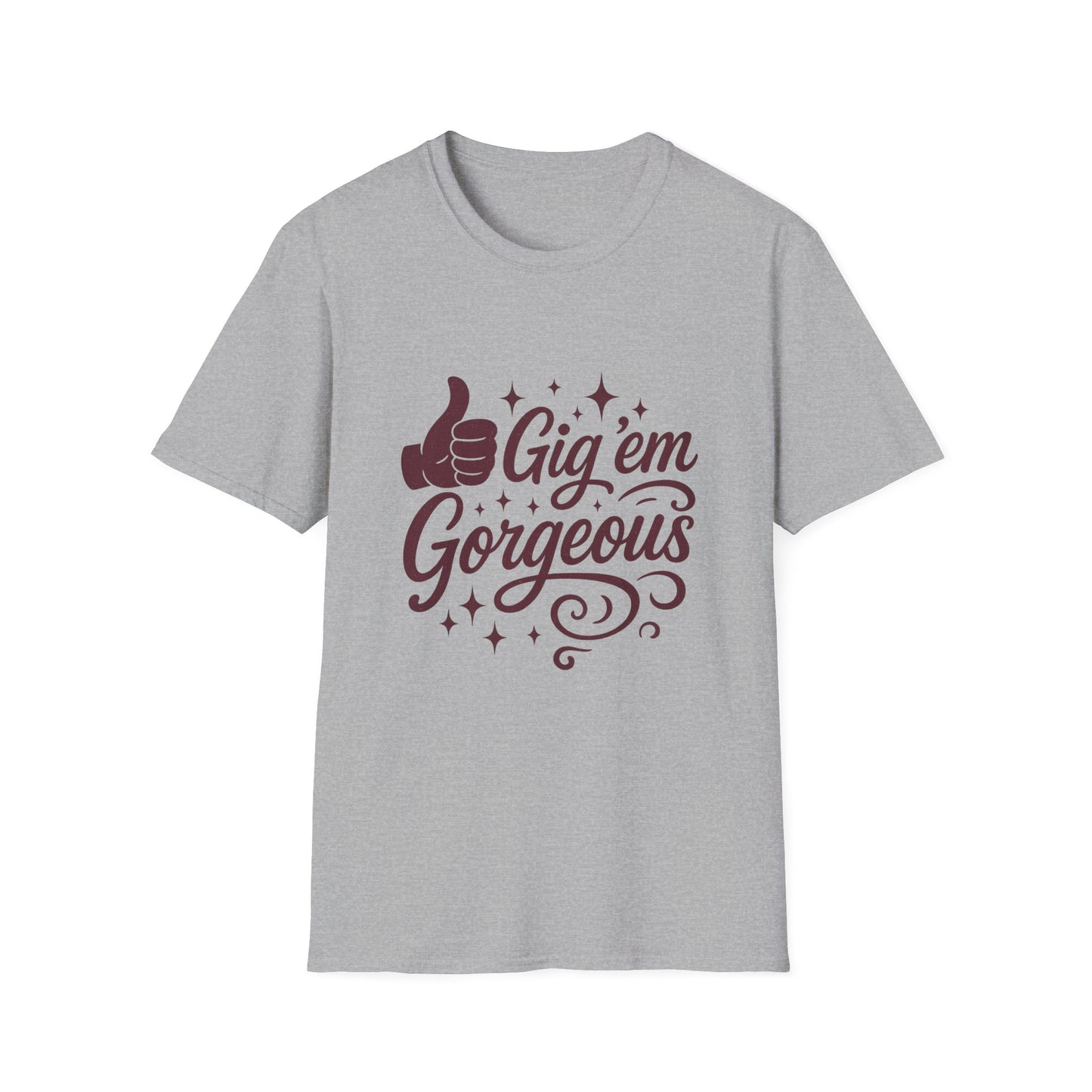 Gig 'em Gorgeous Unisex Softstyle T-Shirt Texas A&M Apparel - Sweet Baby Jeez Teez