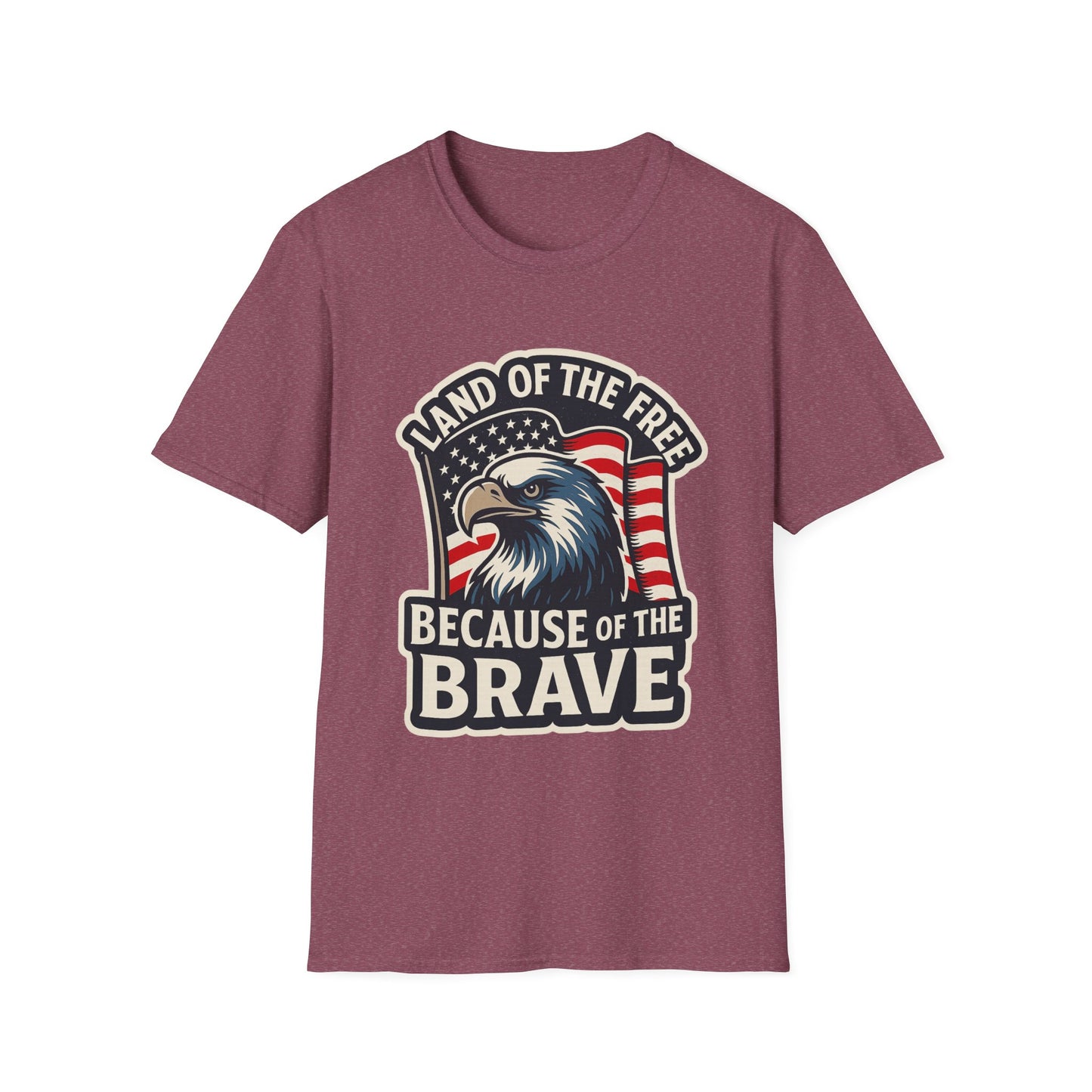"Land of the Free" Patriotic Eagle Softstyle T-Shirt (American Flag)