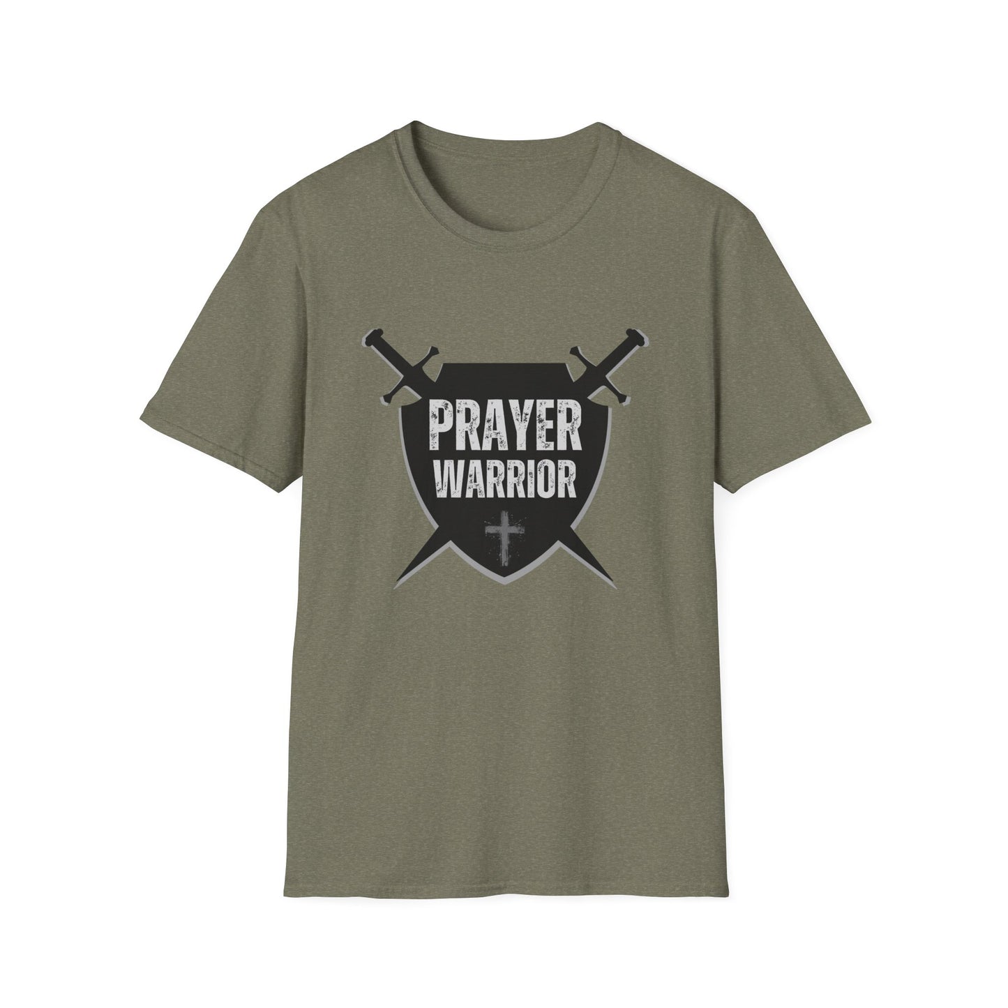 Prayer Warrior Shield Men's Tshirt (Black Logo) - Sweet Baby Jeez Teez