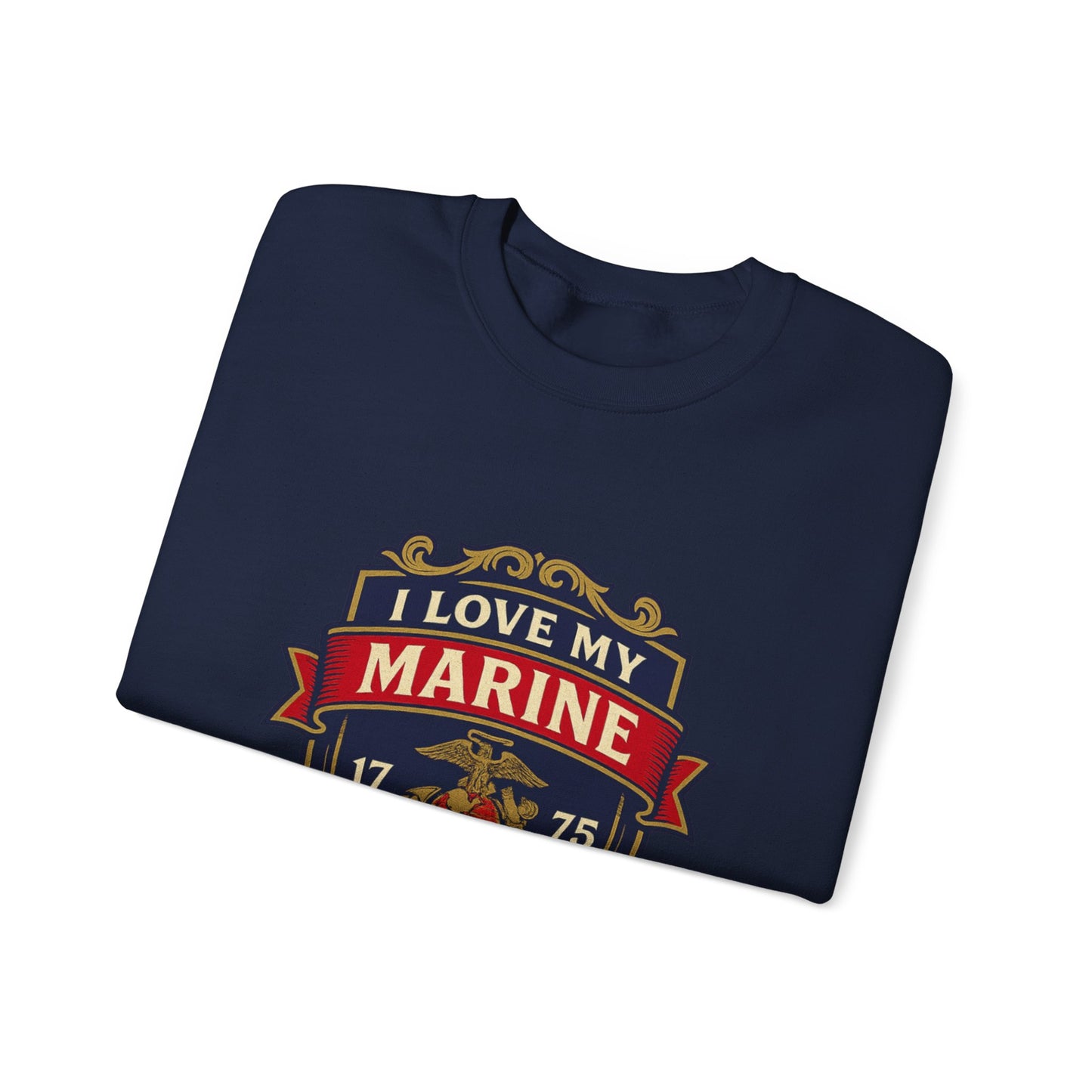 "I Love My Marine Daughter" Patriotic Crewneck Sweatshirt for Marine Military Parents