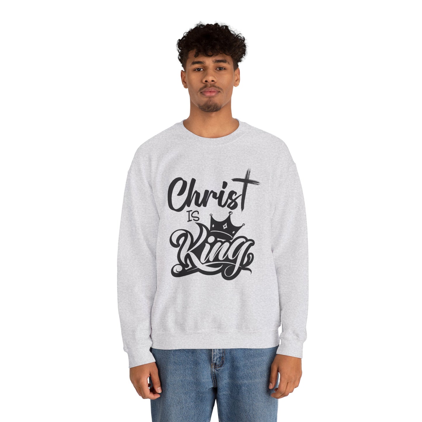 "Christ is King" Unisex Crewneck Sweatshirt - Sweet Baby Jeez Teez