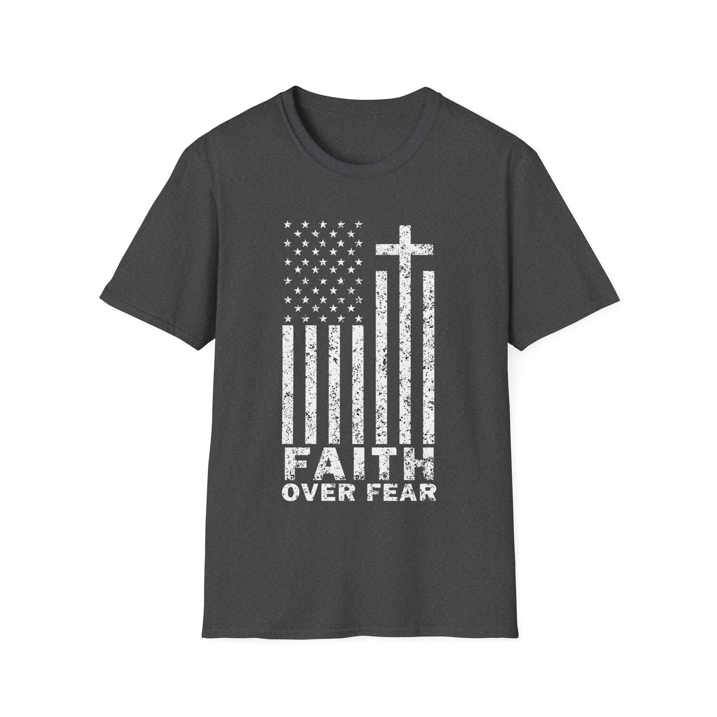 Faith Flag Men's Tshirt (White Logo)