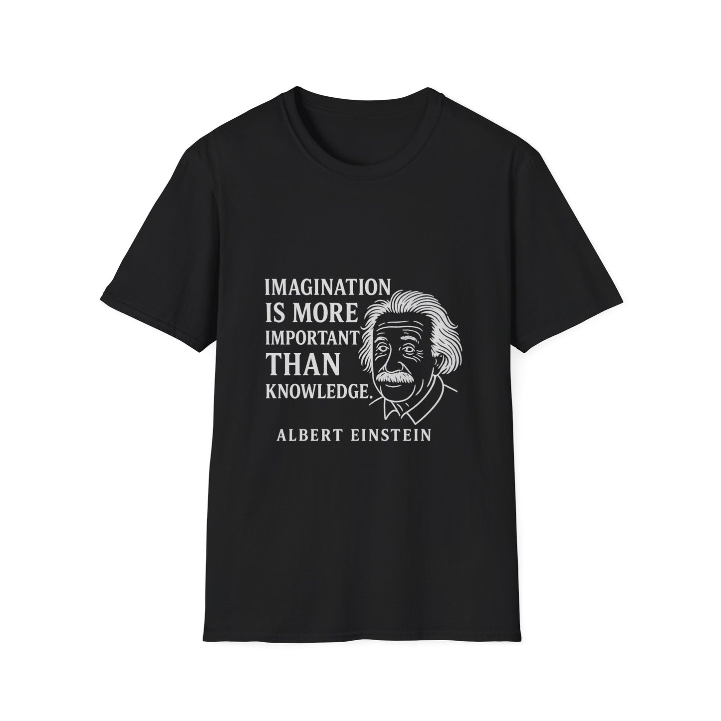 "Imagination" Einstein Quote Unisex Softstyle T-Shirt (IW Logo)