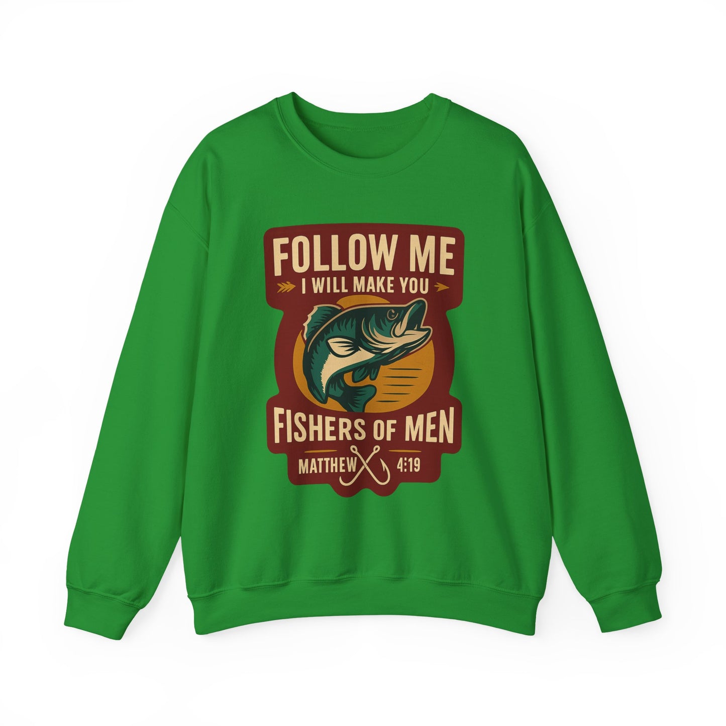 "Follow Me" Fisherman Bible Verse Crewneck Sweatshirt