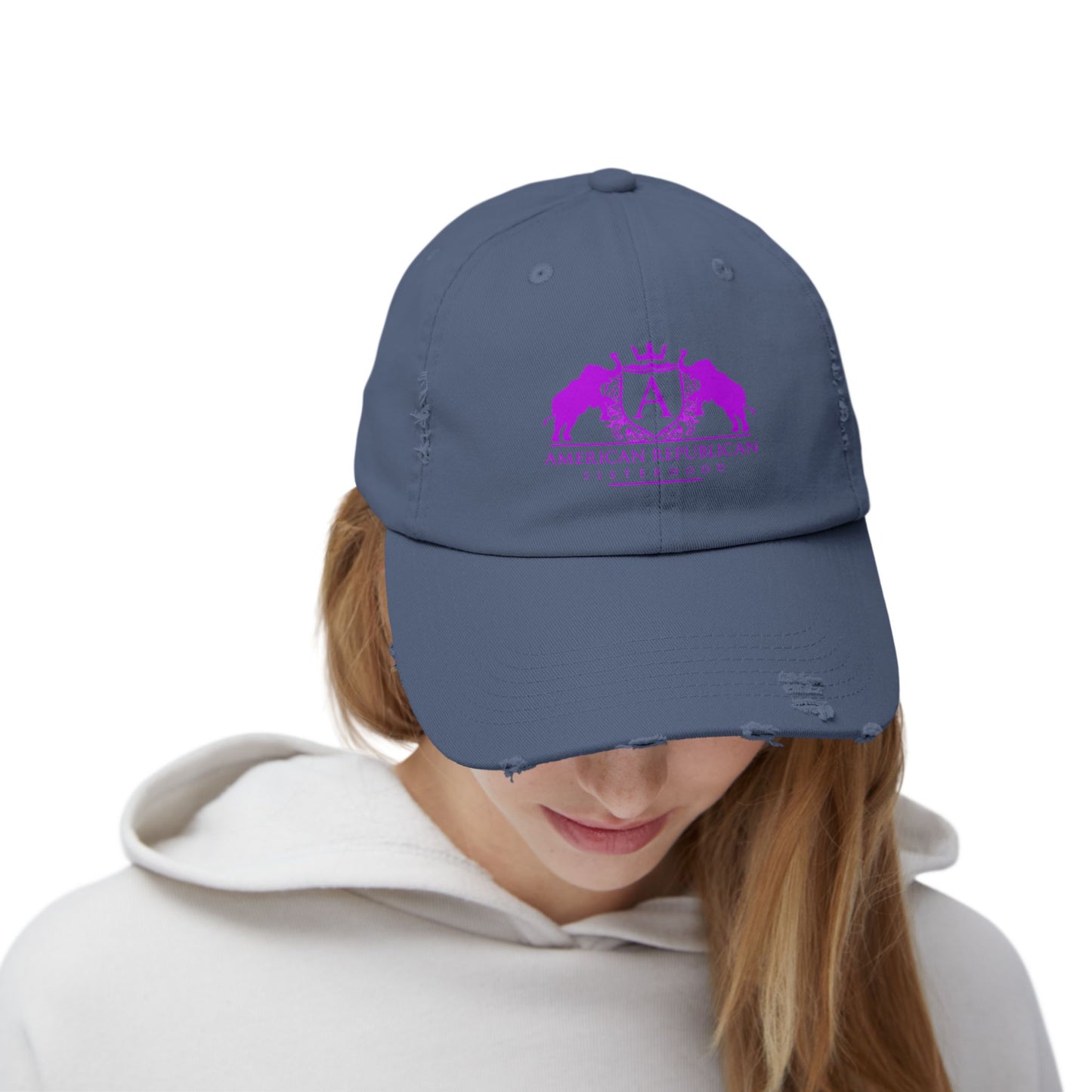 ARS Hot Pink Logo Distressed Cap (ARS) - Sweet Baby Jeez Teez