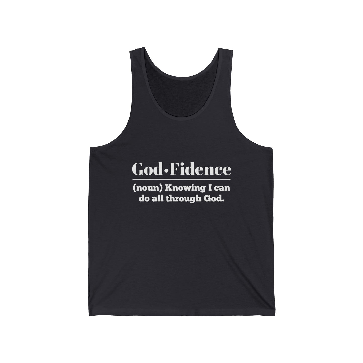 God-fidence Women's Relaxed Jersey Tank (White Logo) - Sweet Baby Jeez Teez