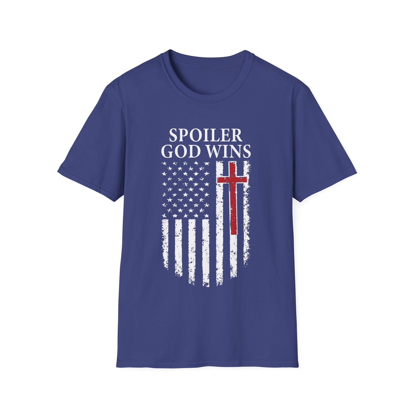 "Spoiler God Wins" Christian Unisex Softstyle T-Shirt