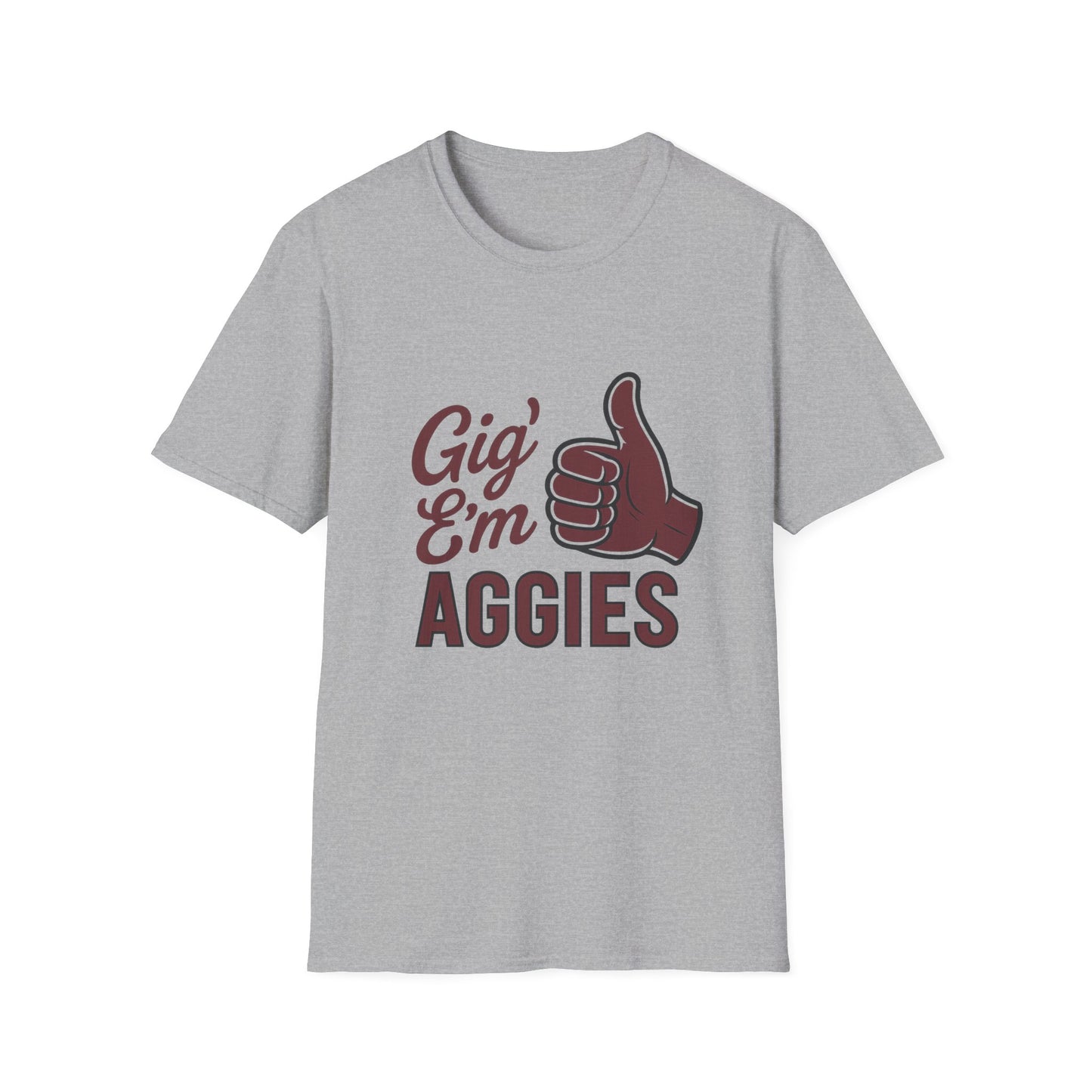 "Gig Em" Aggies Texas A&M Unisex Softstyle T-Shirt - Sweet Baby Jeez Teez
