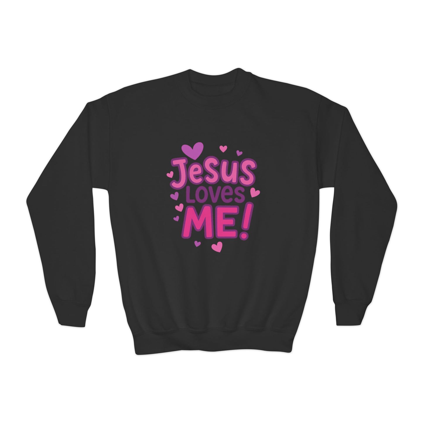 "Jesus Love Me!" Girls Christian Sweatshirt (Heart Logo)