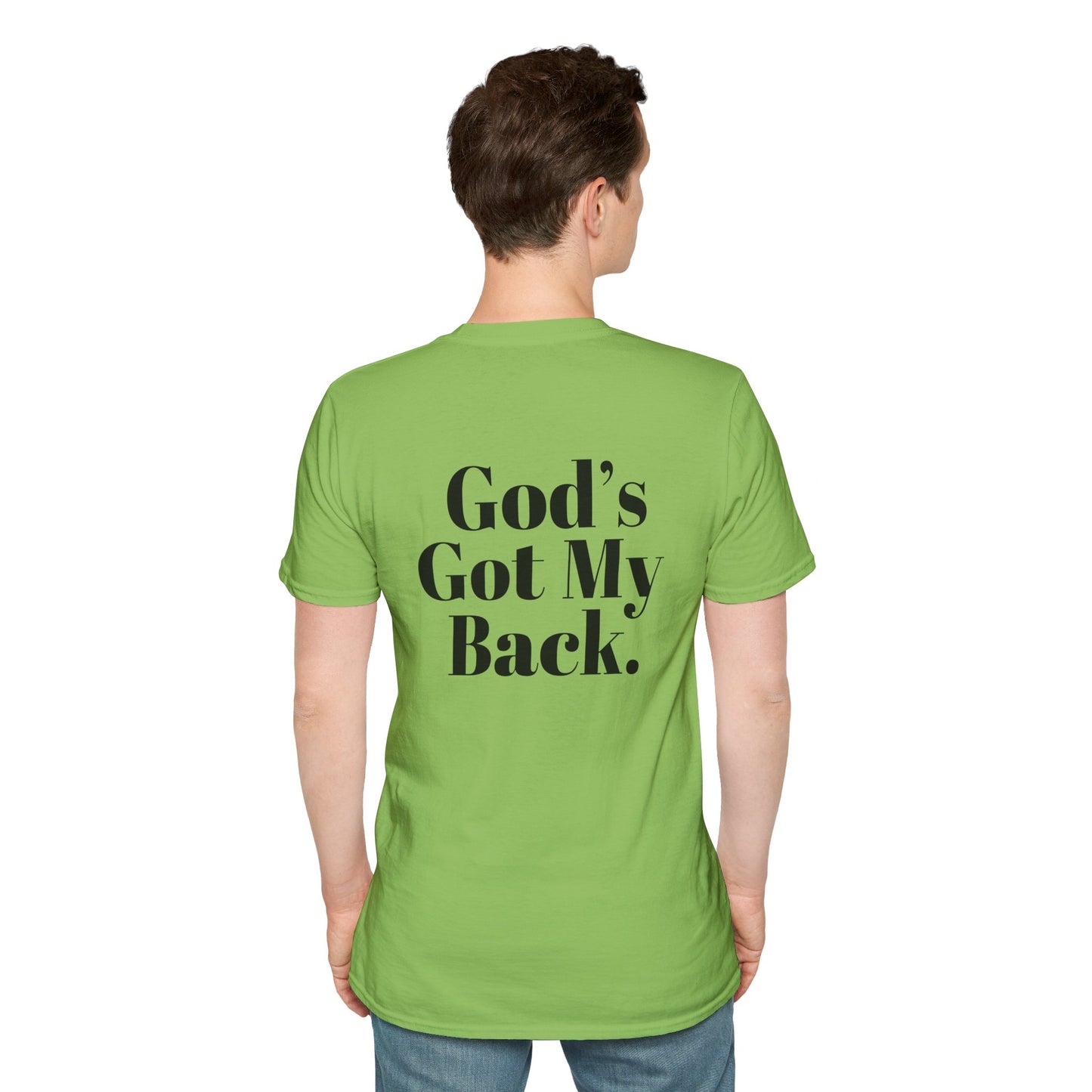 God's Got My Back Men's Tshirt (Black Logo) - Sweet Baby Jeez Teez