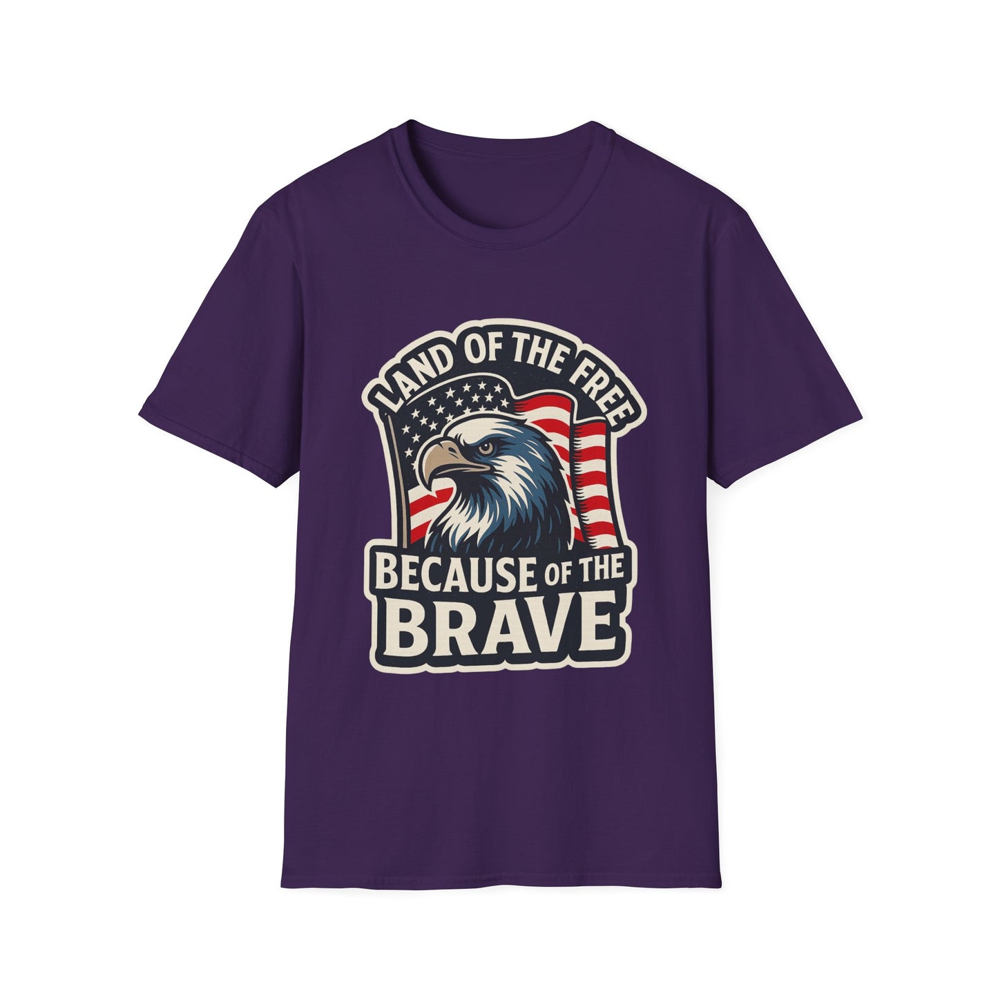 "Land of the Free" Patriotic Eagle Softstyle T-Shirt (American Flag)