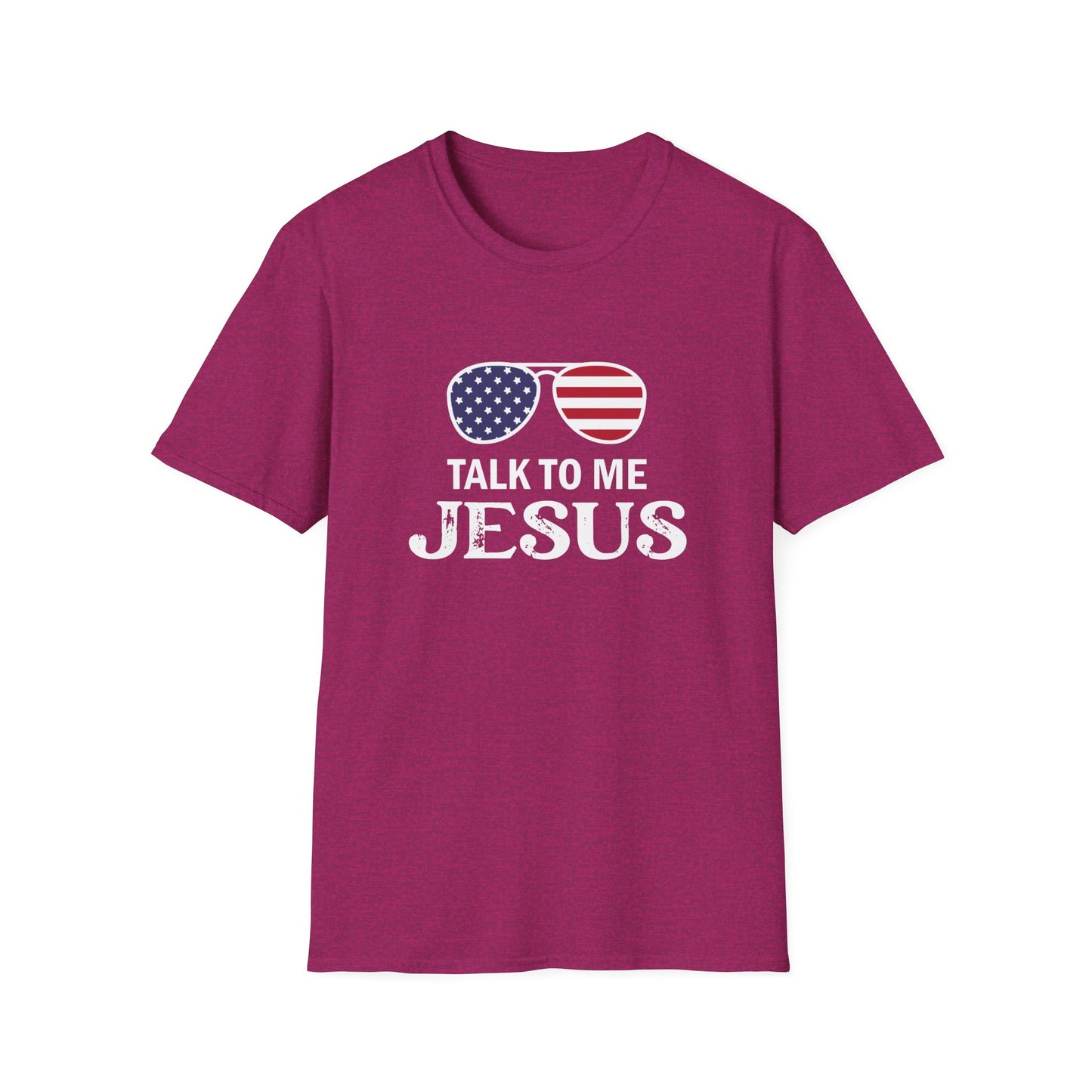 Patriotic "Talk to Me Jesus" Christian Softstyle Tshirt