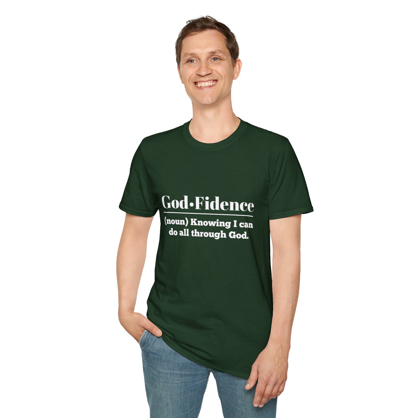 God-Fidence Men's Tshirt (White Logo) - Sweet Baby Jeez Teez