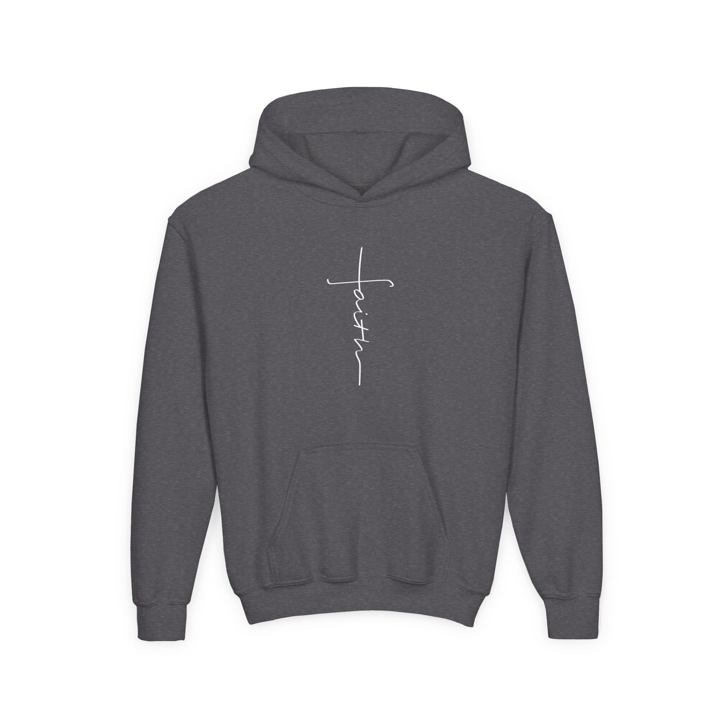 Cross Made From Faith Girl's Hoodie (White Logo)