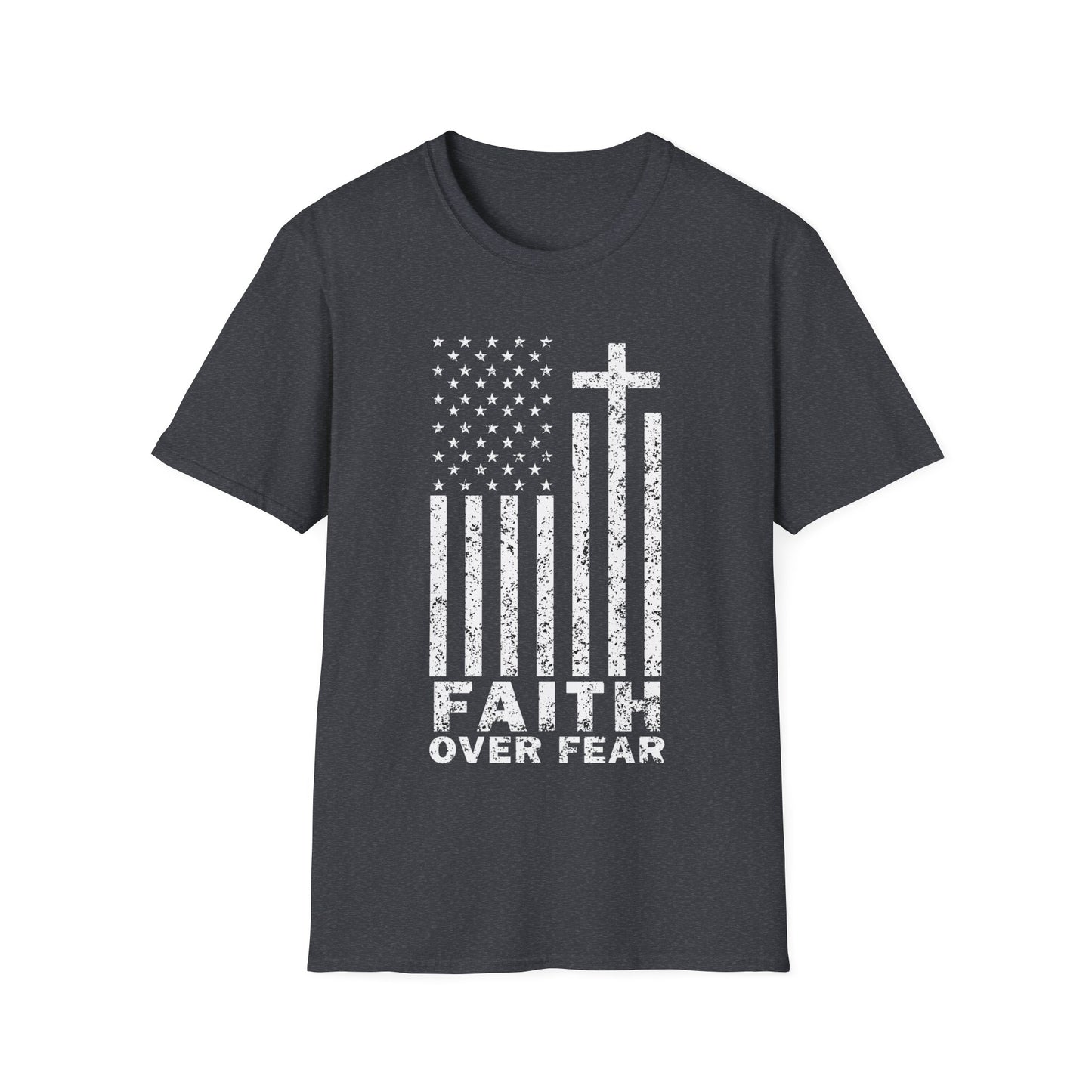 Faith Flag Men's Tshirt (White Logo)