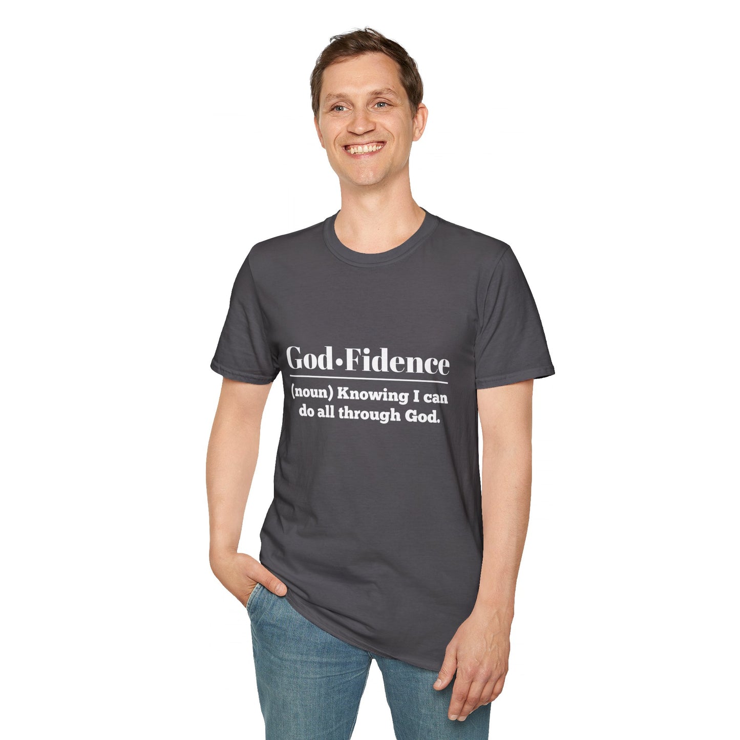 God-Fidence Men's Tshirt (White Logo) - Sweet Baby Jeez Teez
