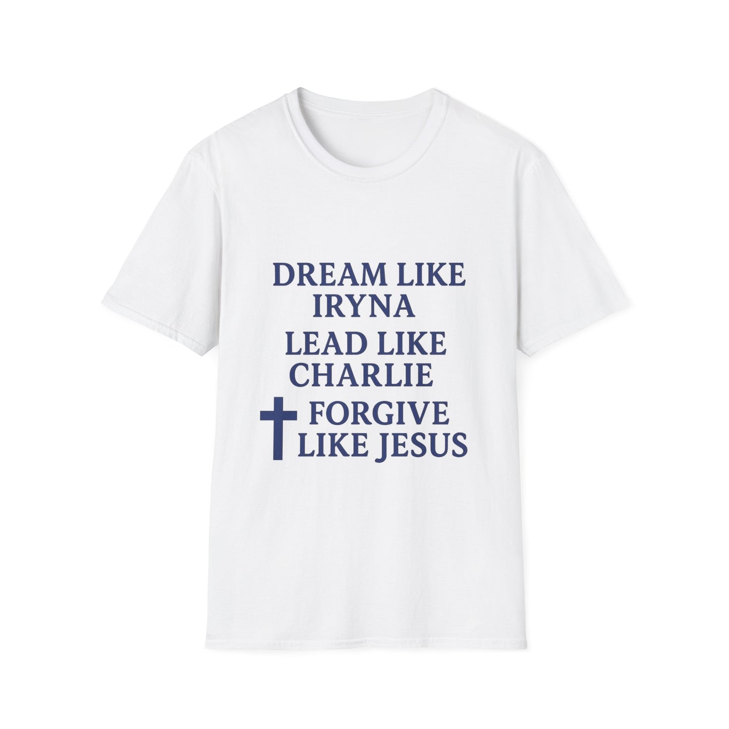 Dream, Lead, Forgive Men's Unisex Tshirt (Midnight Blue Logo)