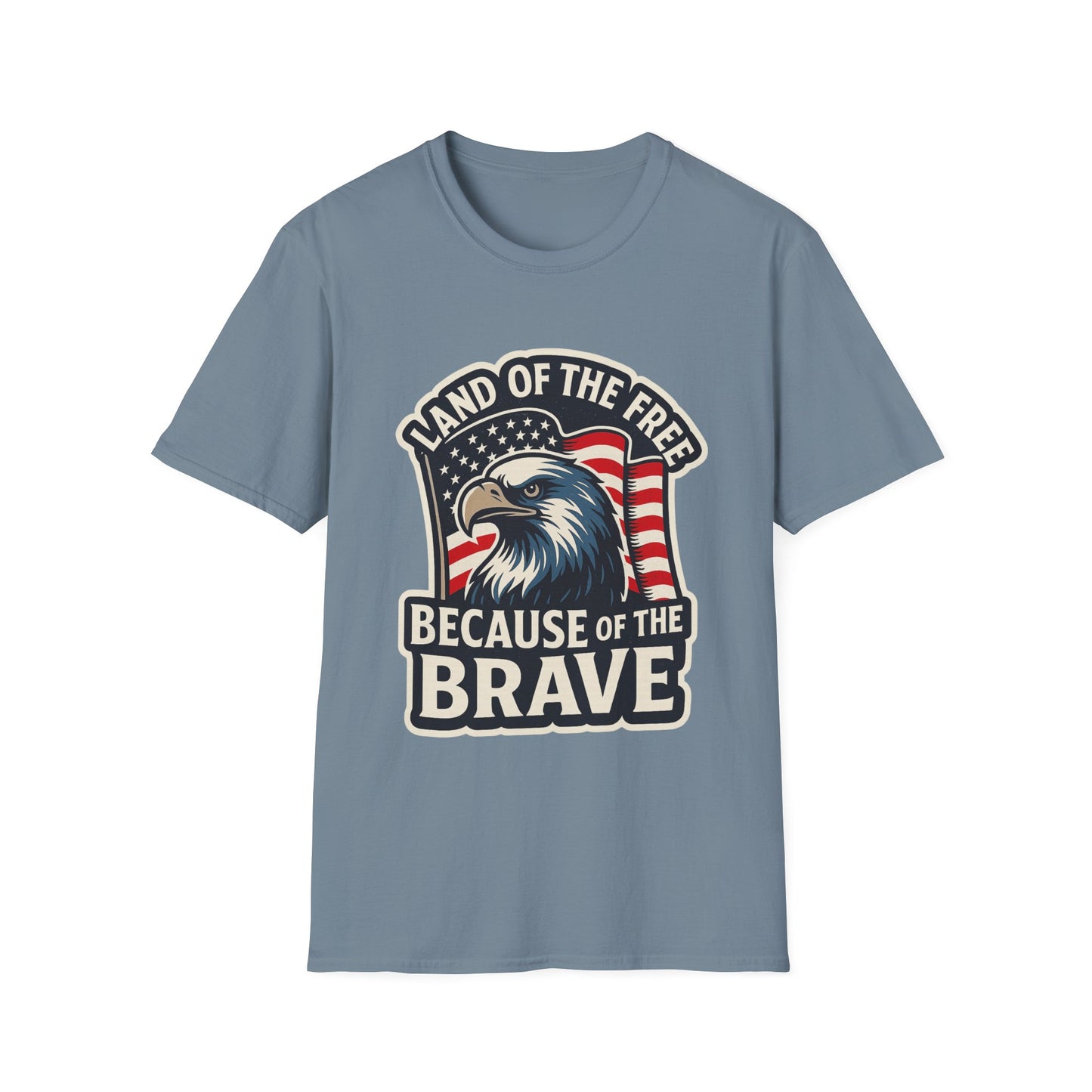 "Land of the Free" Patriotic Eagle Softstyle T-Shirt (American Flag)