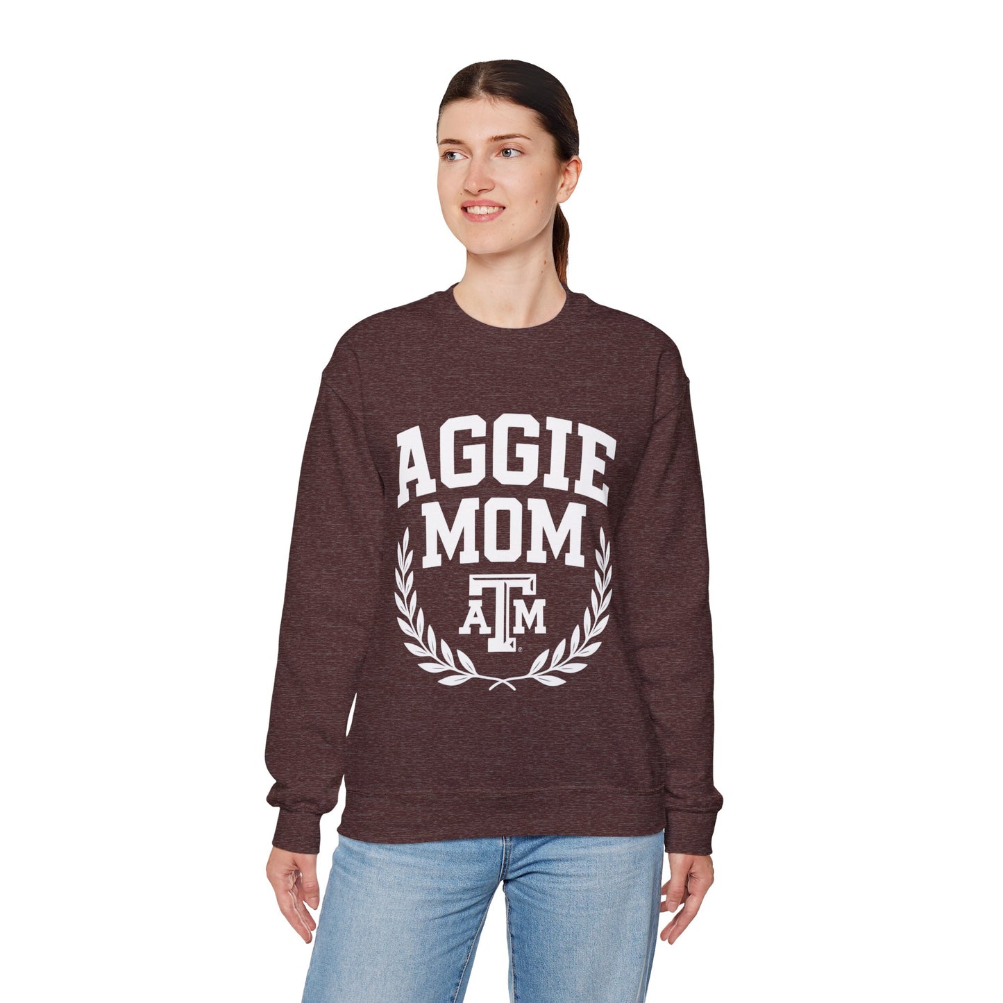 Aggie Mom Texas A&M Cozy Women's Crewneck Sweatshirt - Sweet Baby Jeez Teez