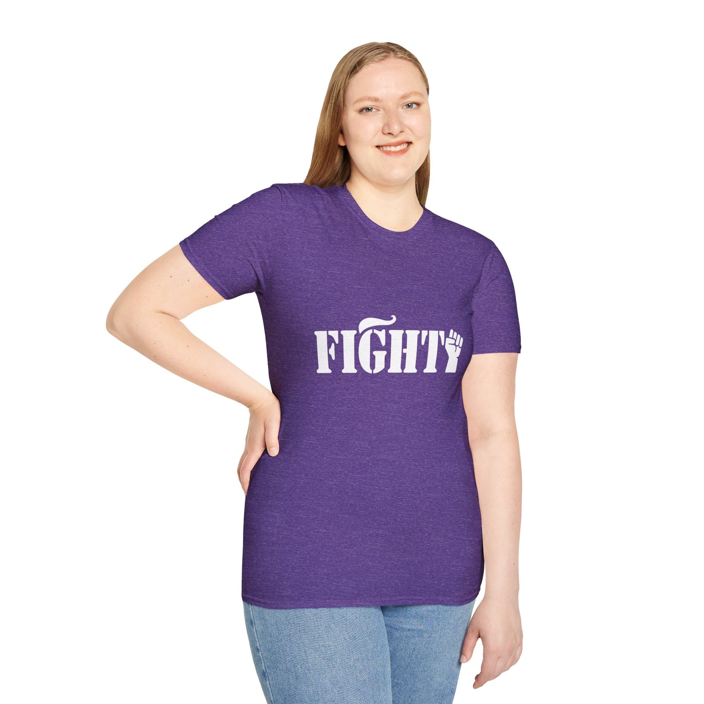 Fight Women's Relaxed/Plus Tshirt (White Fist Logo) - Sweet Baby Jeez Teez