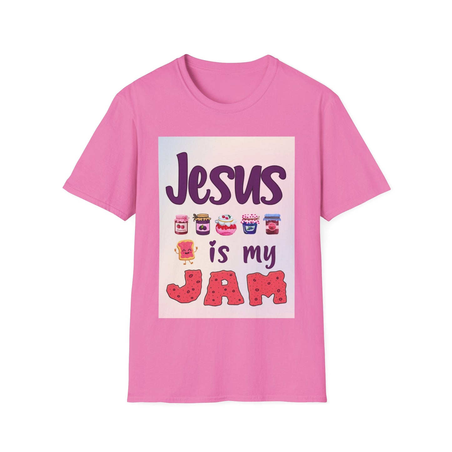 "Jesus is my Jam" Women's Relaxed Softstyle Tshirt (Rainbow Logo) - Sweet Baby Jeez Teez