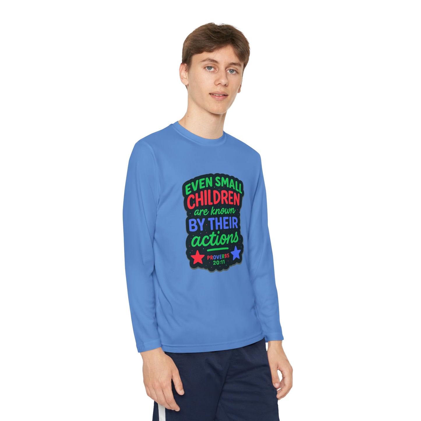 "Even Small Children" Proverbs 20:11 Boy's Bible Verse Long Sleeve Tshirt