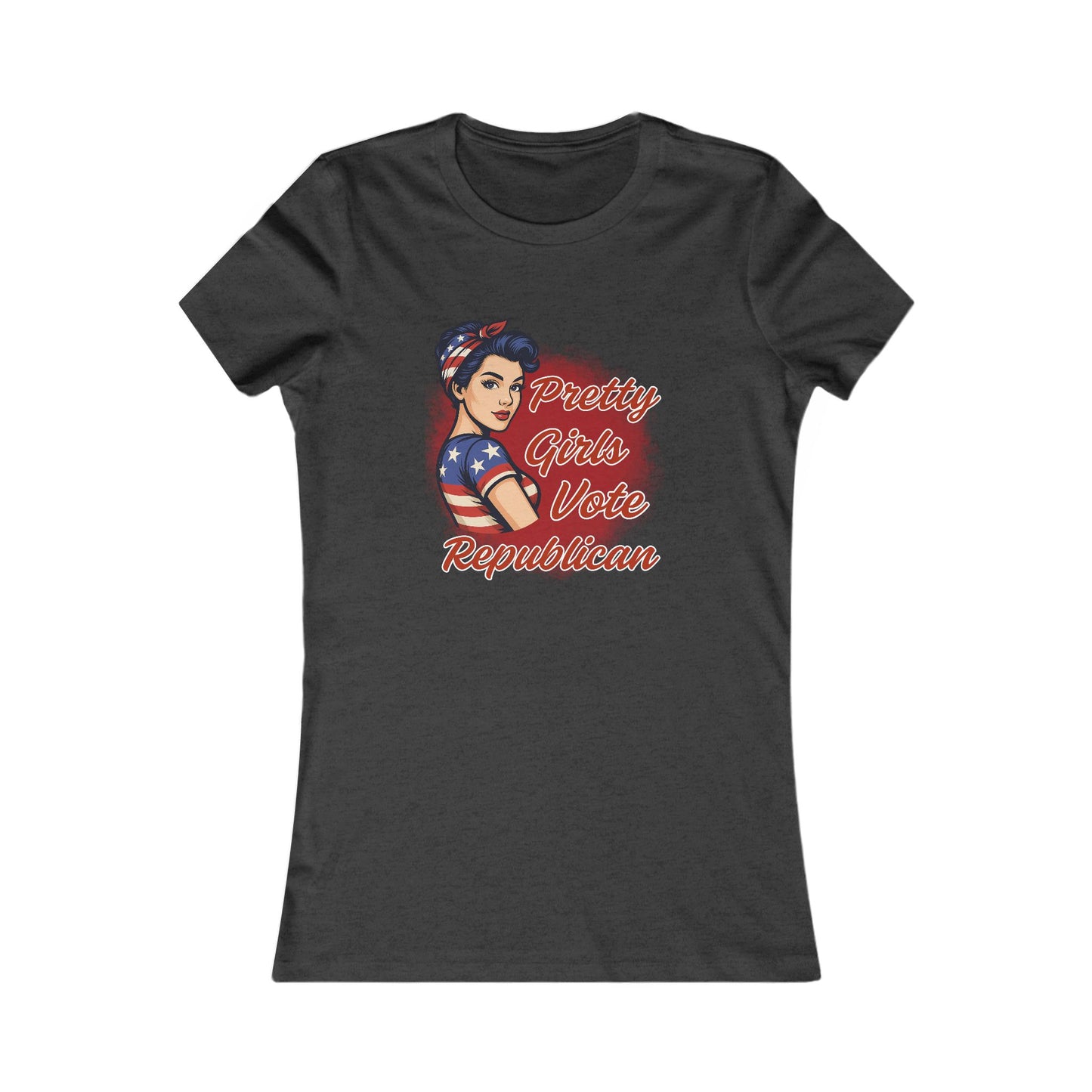 "Pretty Girls Vote Republican" Empowered Women Fitted T-Shirt Tee (Brunette)