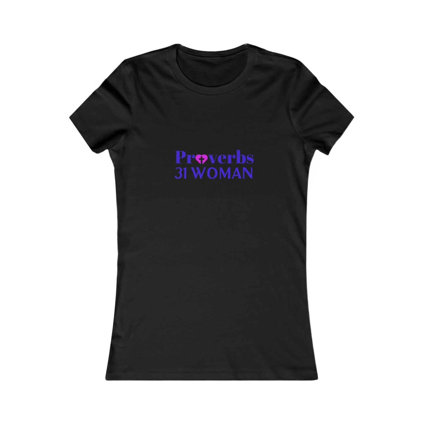 Proverbs 31 Woman Fitted Tshirt (Royal & Fuchsia Logo) - Sweet Baby Jeez Teez