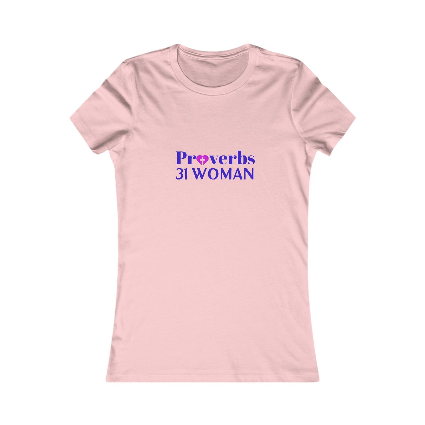 Proverbs 31 Woman Fitted Tshirt (Royal & Fuchsia Logo) - Sweet Baby Jeez Teez