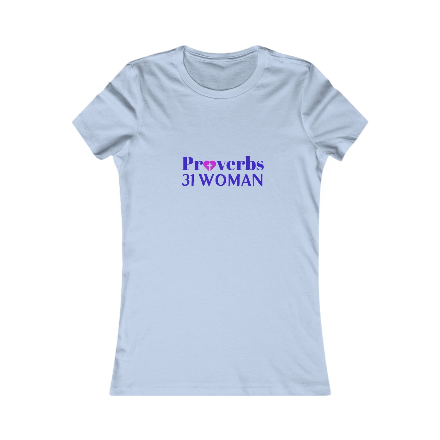 Proverbs 31 Woman Fitted Tshirt (Royal & Fuchsia Logo) - Sweet Baby Jeez Teez