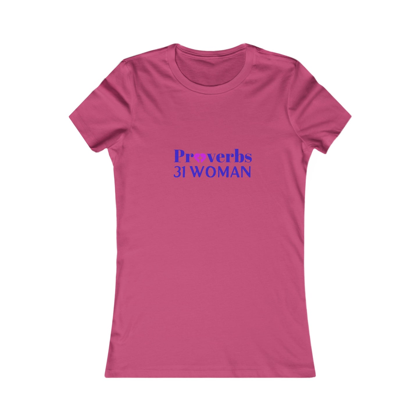 Proverbs 31 Woman Fitted Tshirt (Royal & Fuchsia Logo) - Sweet Baby Jeez Teez