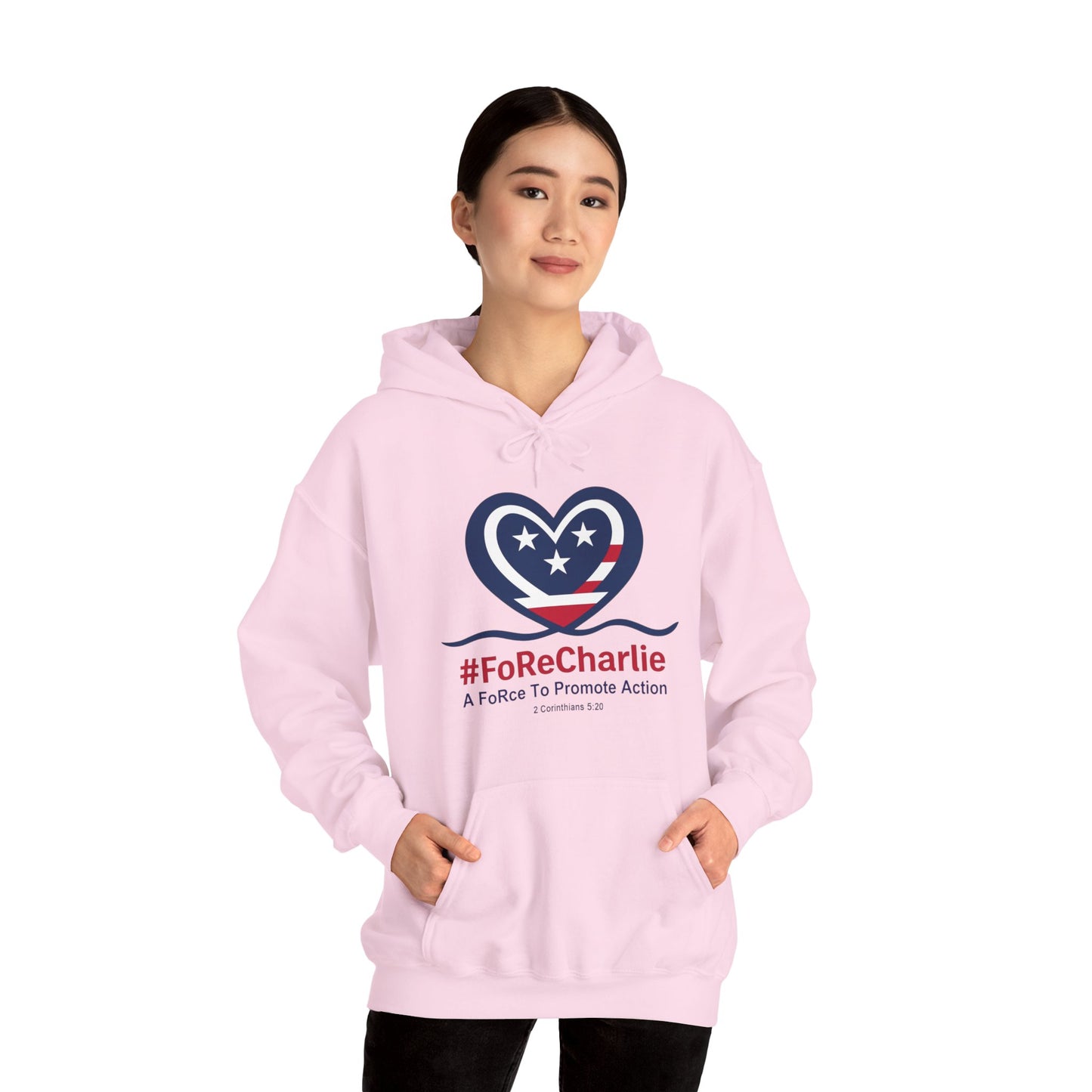 "FoRe Charlie" Ambassador Pageant Memorial Unisex Hoodie for Charlie Kirk (Heart Logo)