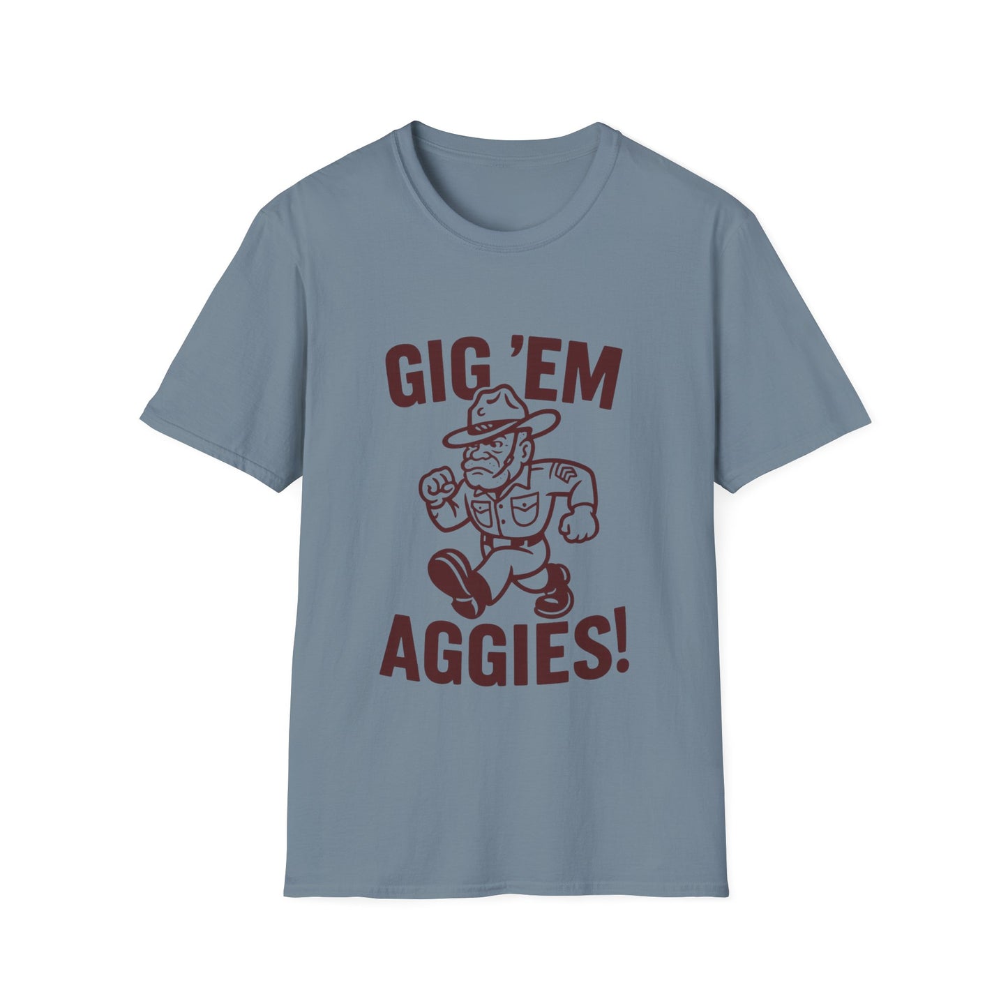 Gig Em Old Sarge Unisex Softstyle Tshirt - Sweet Baby Jeez Teez