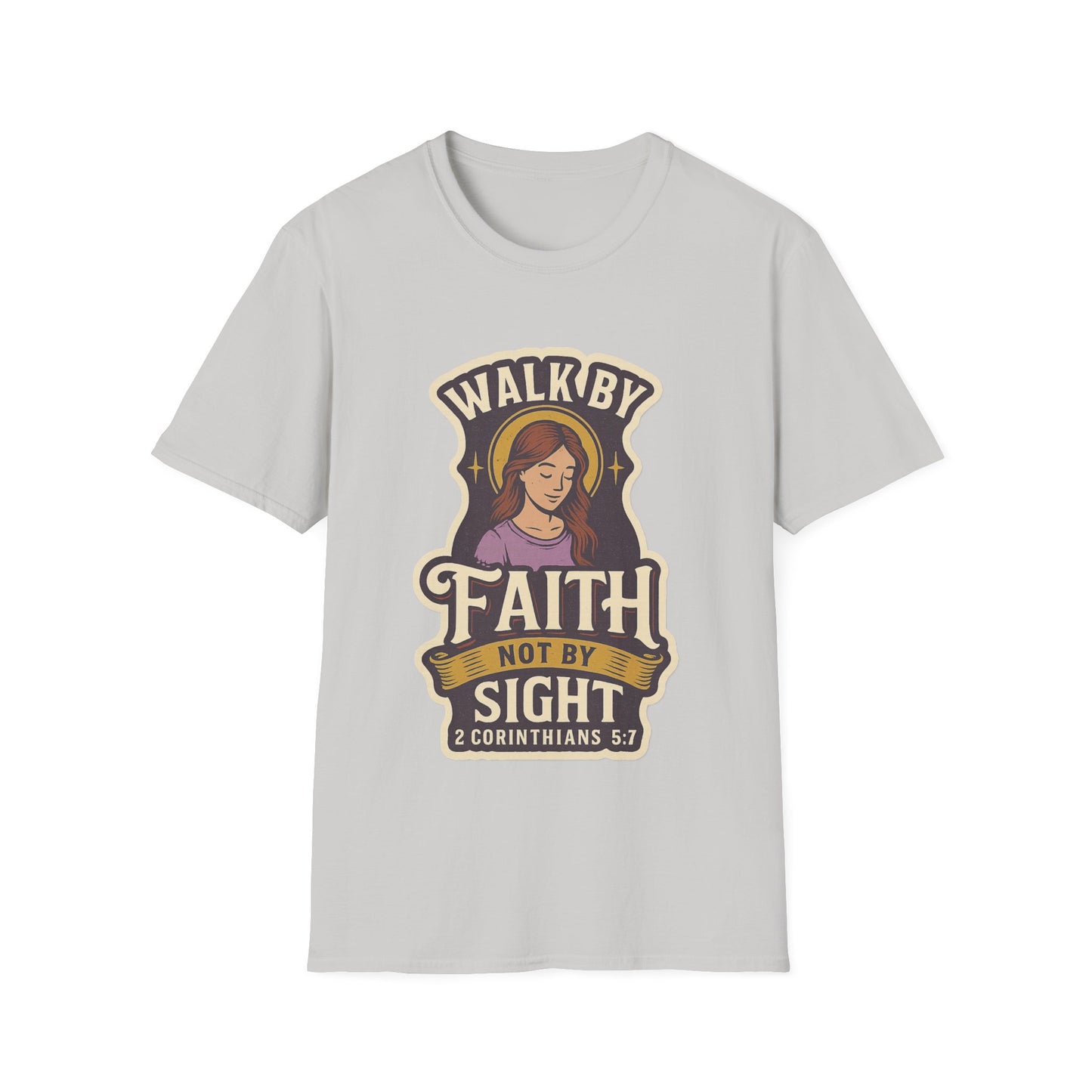"Walk by Faith" Bible Verse Christian Inspirational Soft Tshirt