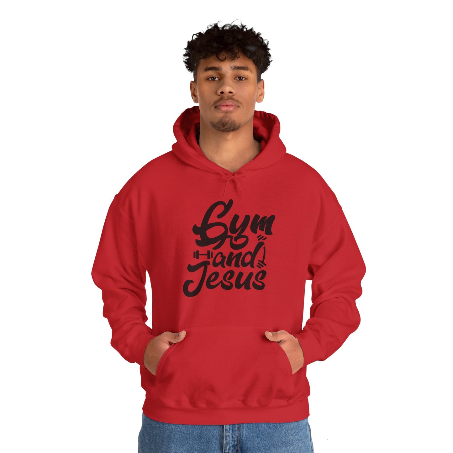 Gym and Jesus Men's Hoodie (Black Logo) - Sweet Baby Jeez Teez