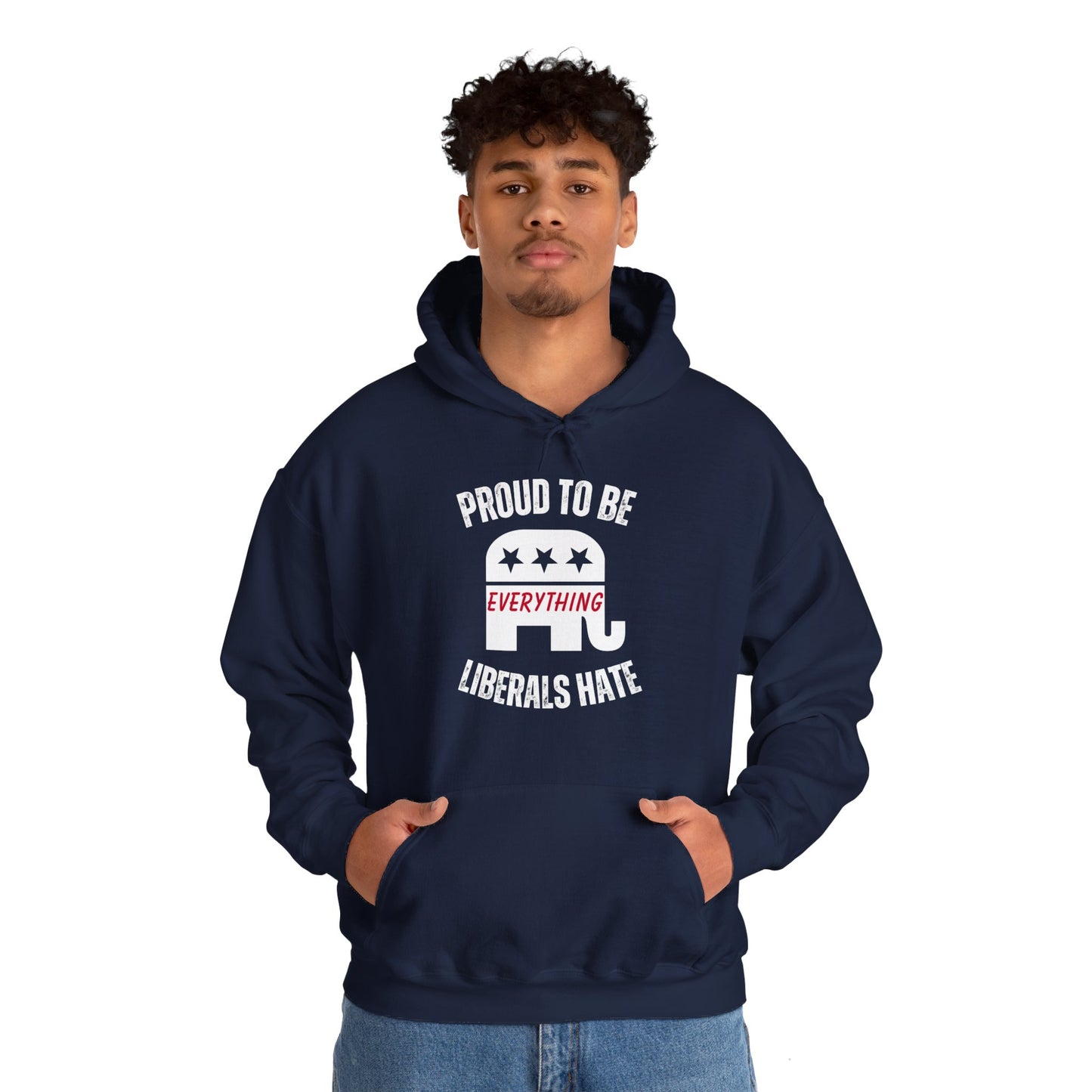 Proud to Be Men's Hoodie (White Logo) - Sweet Baby Jeez Teez
