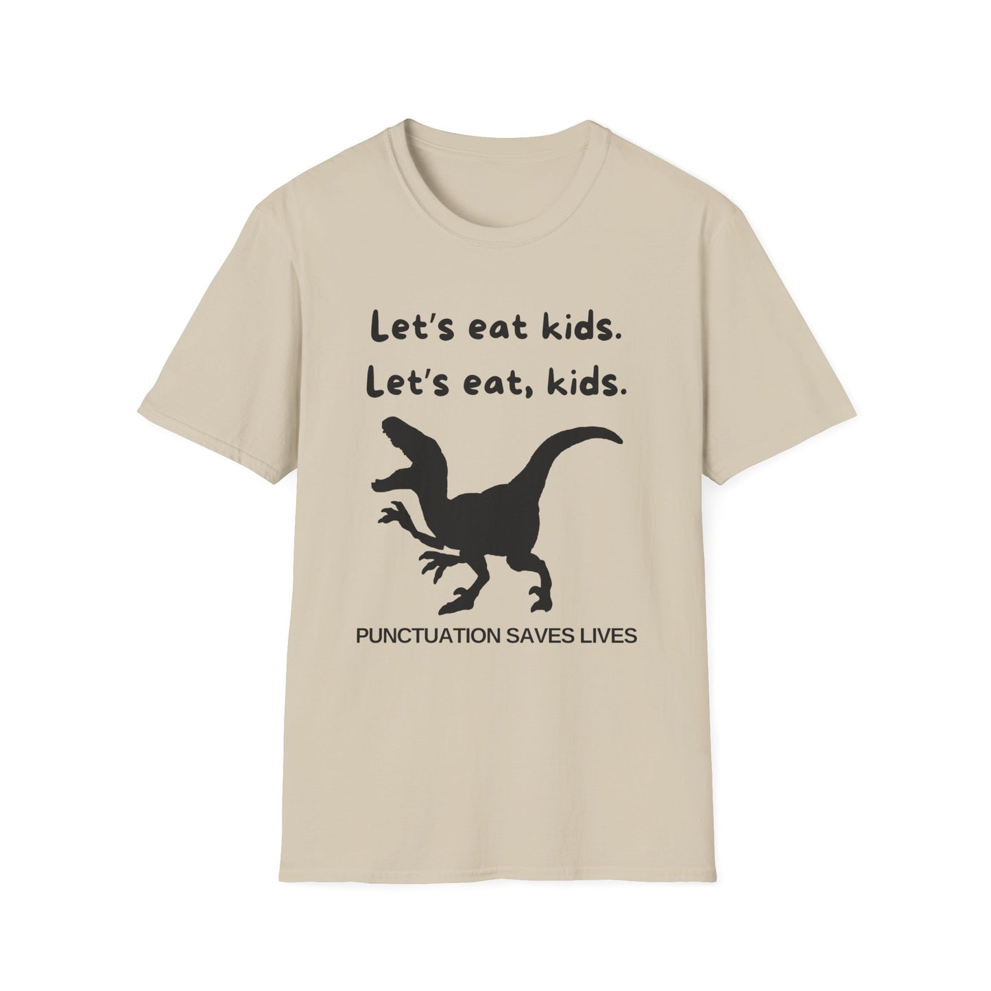 Lets Eat Kids Womens Relaxed/Plus Tshirt (Black Logo) - Sweet Baby Jeez Teez