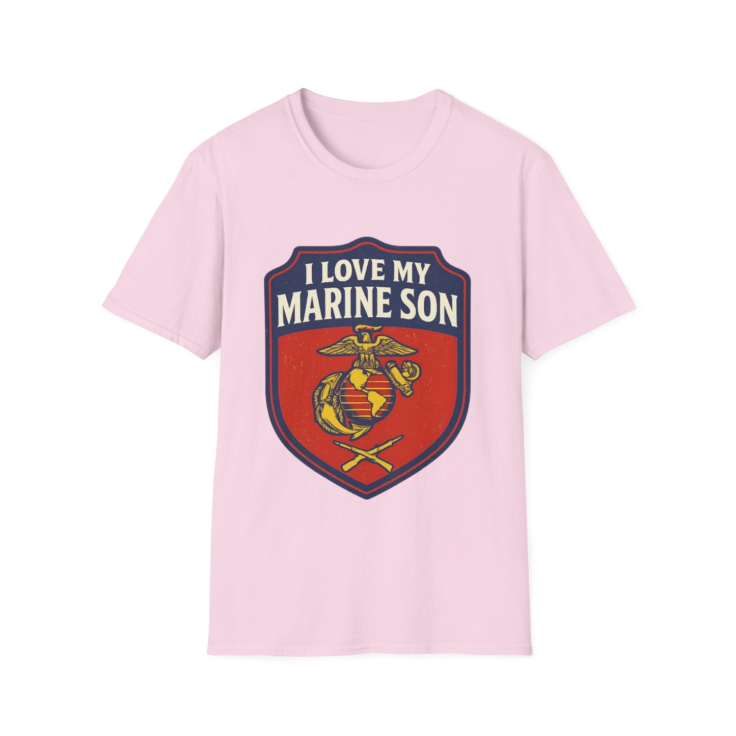 "I Love My Marine Son" Military Patriotic Softstyle Tshirt for Marine Parents