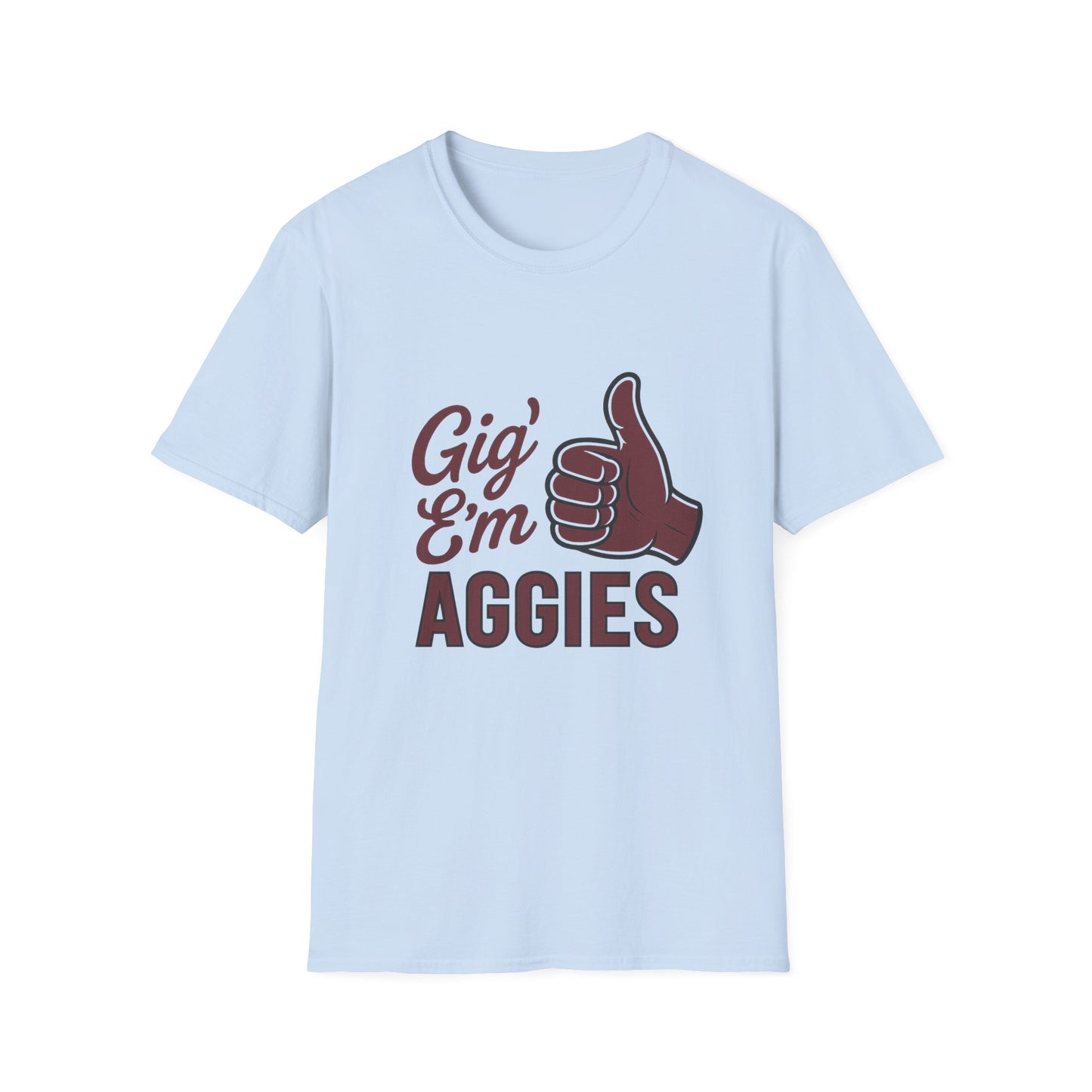 "Gig Em" Aggies Texas A&M Unisex Softstyle T-Shirt - Sweet Baby Jeez Teez