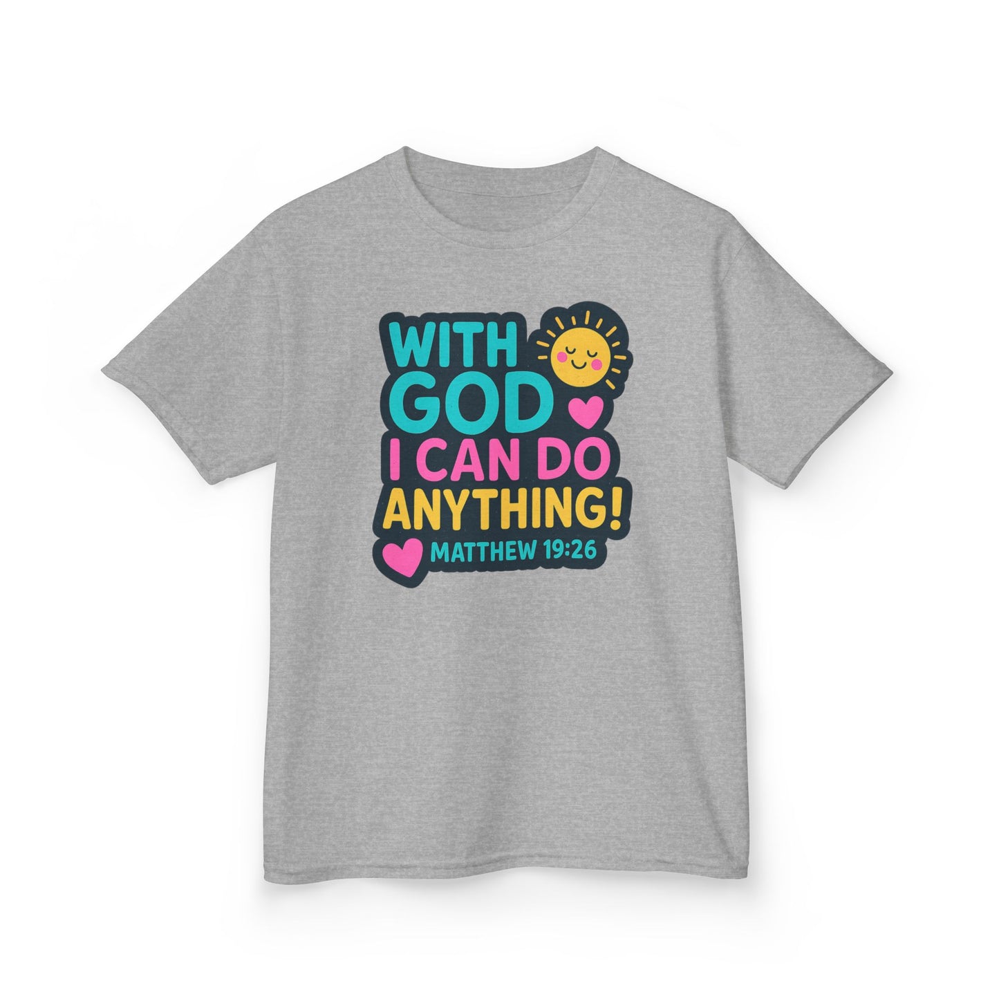 "With God I Can Do Anything!" Bible Verse Girls Soft Tshirt