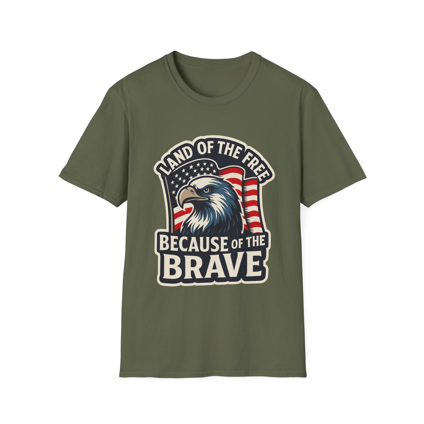"Land of the Free" Patriotic Eagle Softstyle T-Shirt (American Flag)