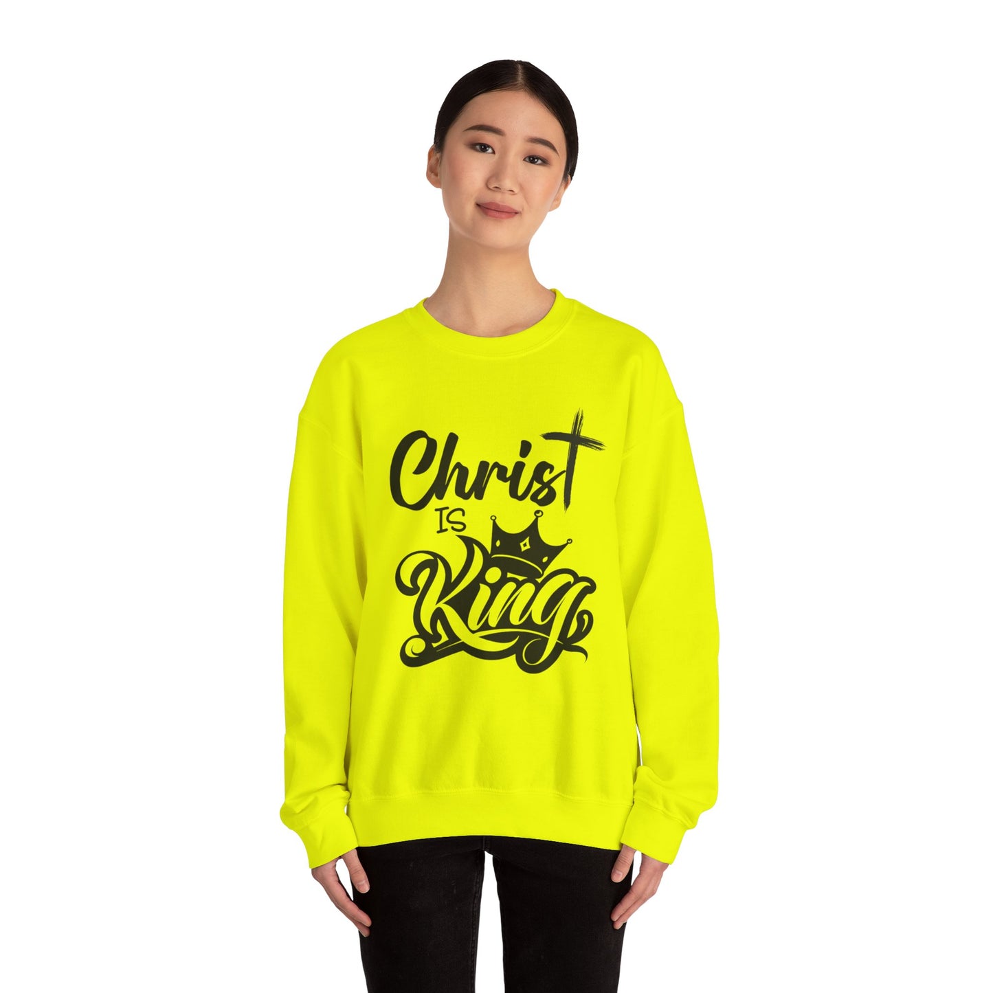 "Christ is King" Unisex Crewneck Sweatshirt - Sweet Baby Jeez Teez