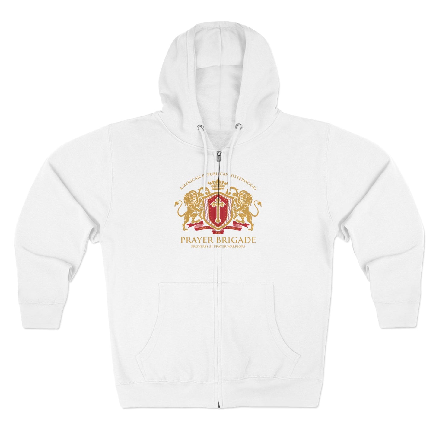 ARS Prayer Brigade Unisex Zip Hoodie (Black with Gold/Red Logo)