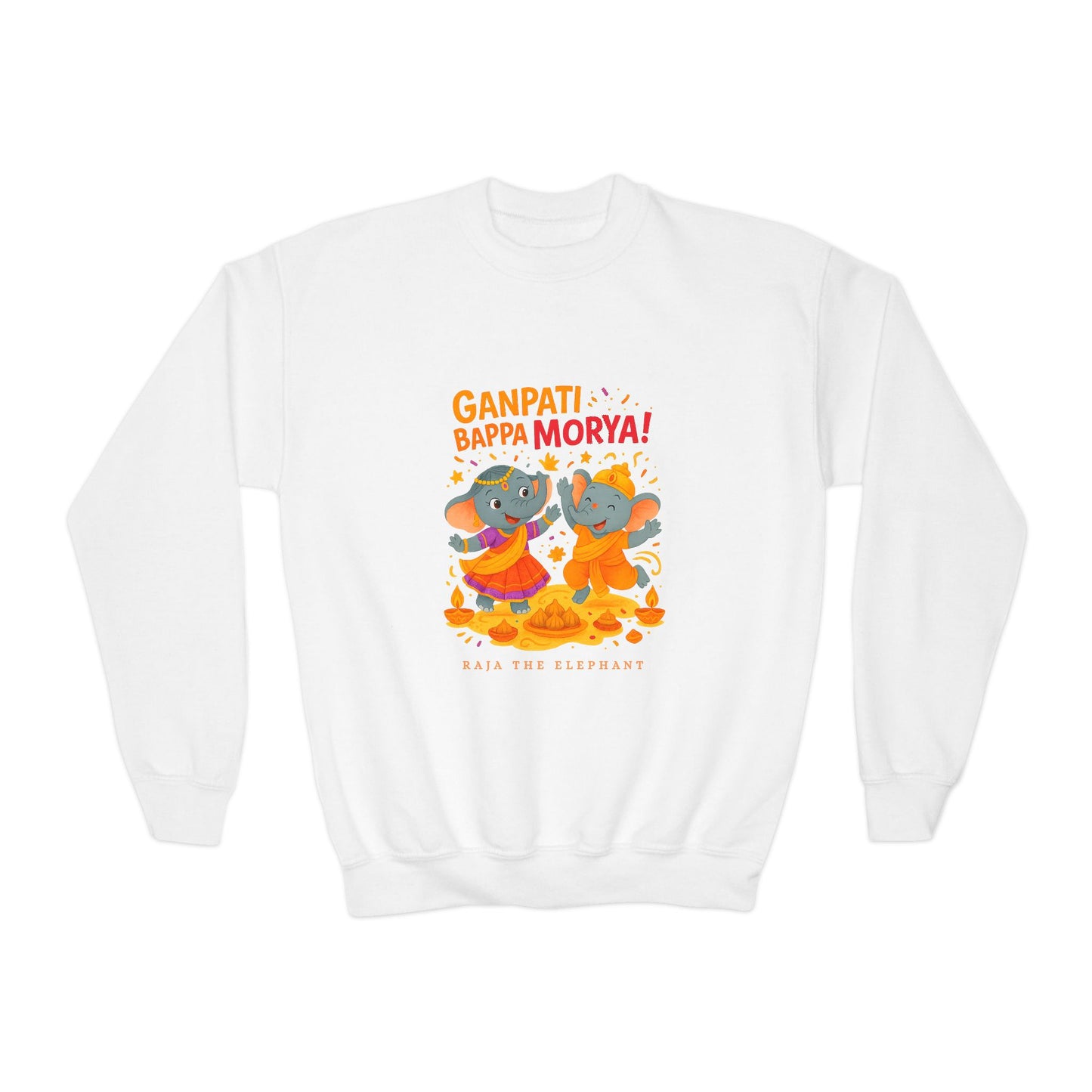 Ganpati Bappa Morya Girls Sweatshirt - Raja the Elephant