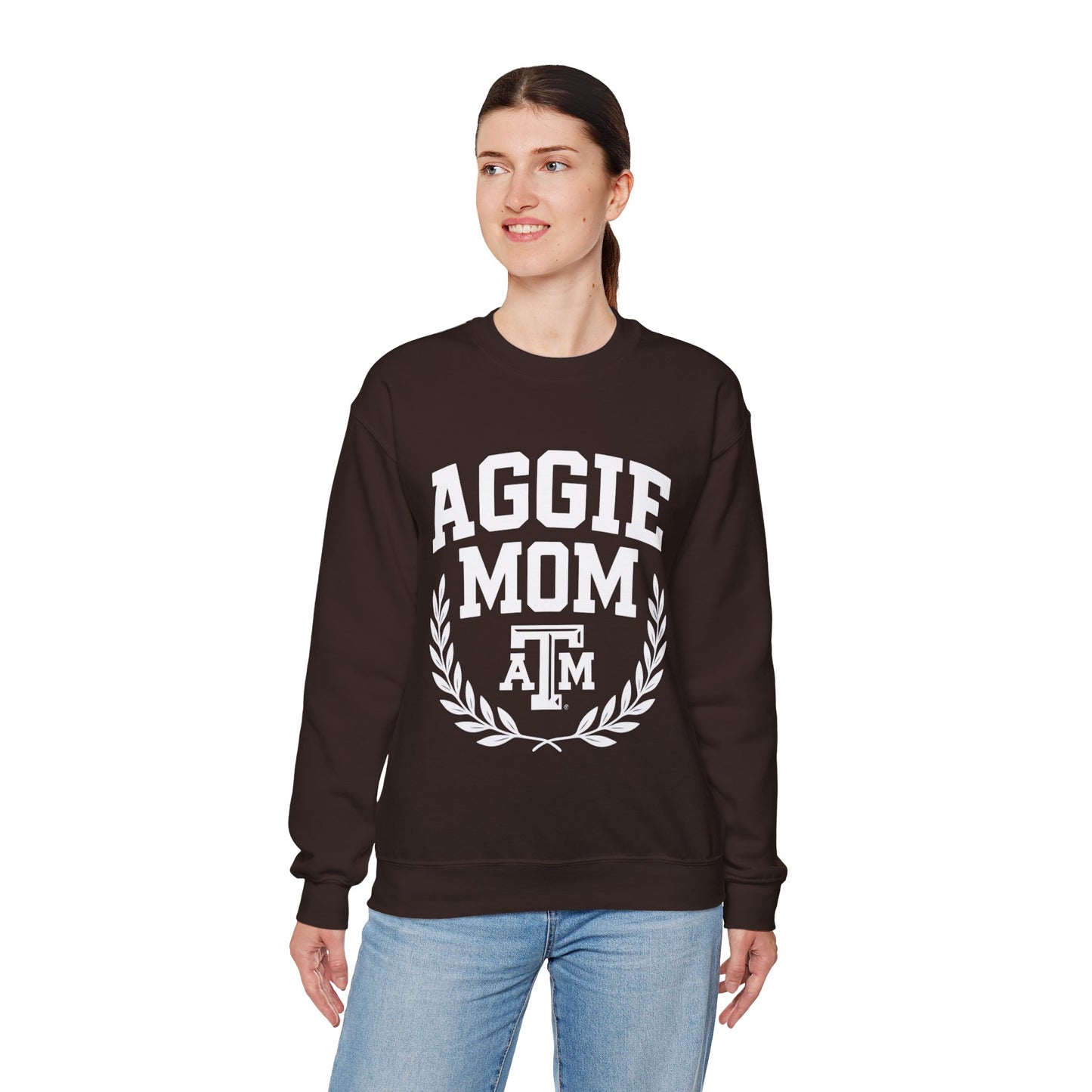 Aggie Mom Texas A&M Cozy Women's Crewneck Sweatshirt - Sweet Baby Jeez Teez