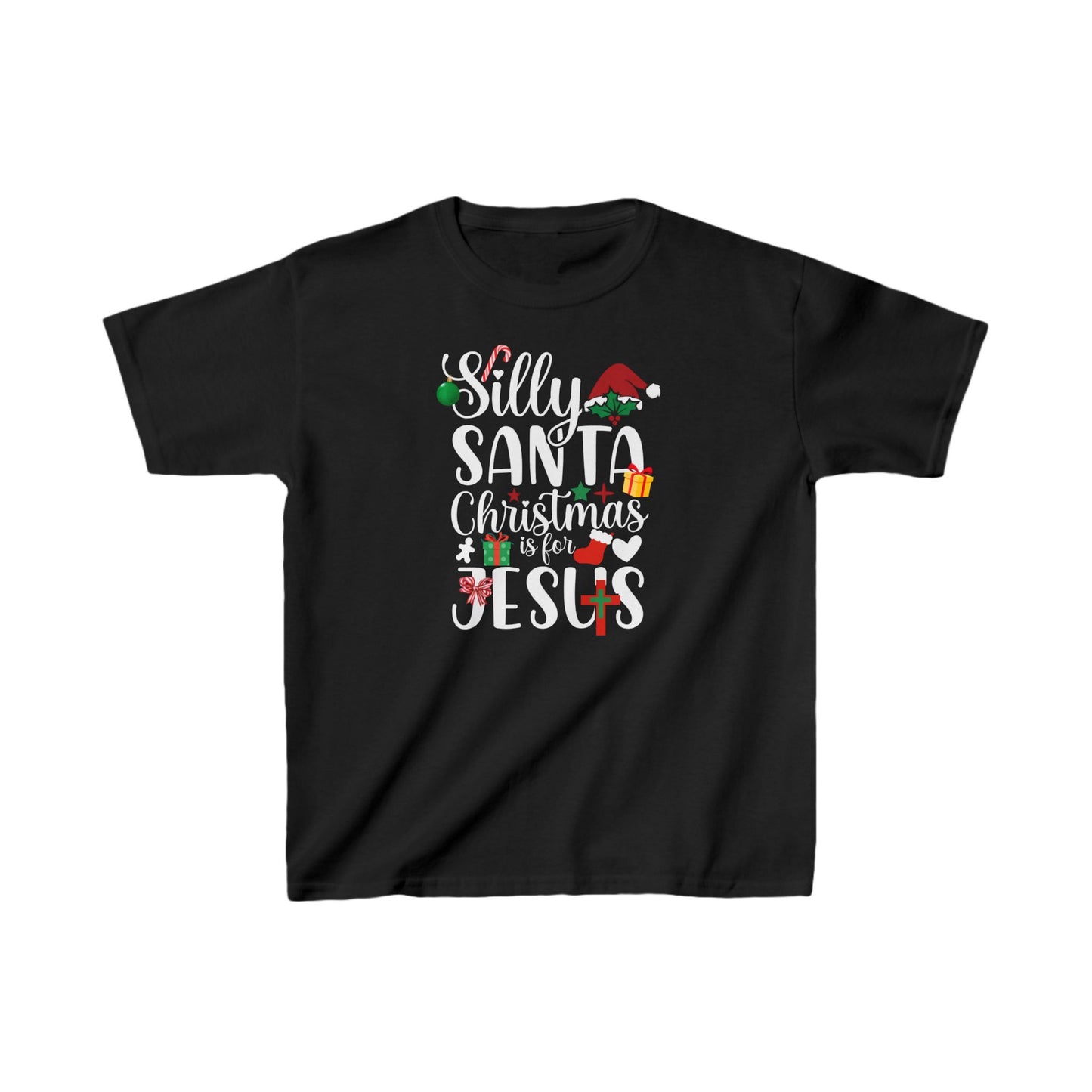 Silly Santa Kid's Tshirt (Gift Logo) - Sweet Baby Jeez Teez