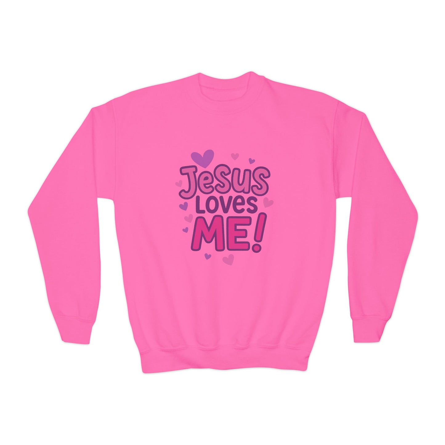"Jesus Love Me!" Girls Christian Sweatshirt (Heart Logo)