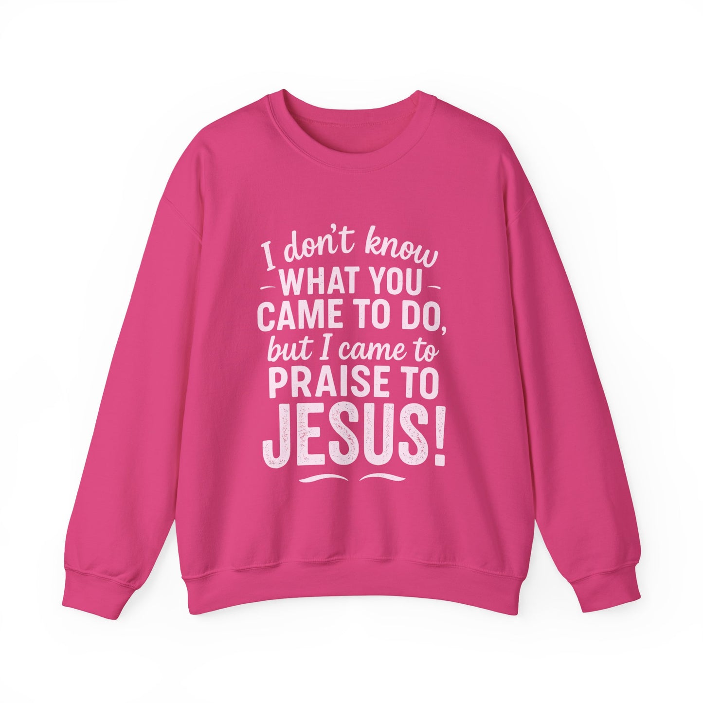 "Came to Praise Jesus" Unisex Heavy Sweatshirt (Light Pink Logo)