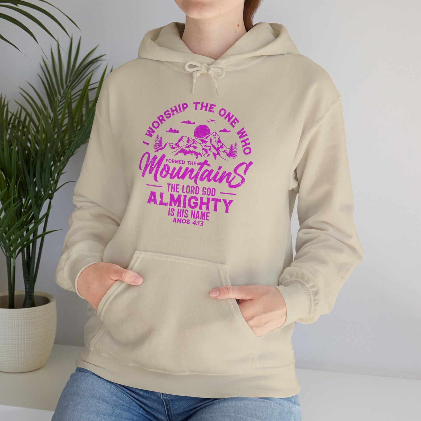 Mountains Women's Relaxed Hoodie (Hot Pink Logo)