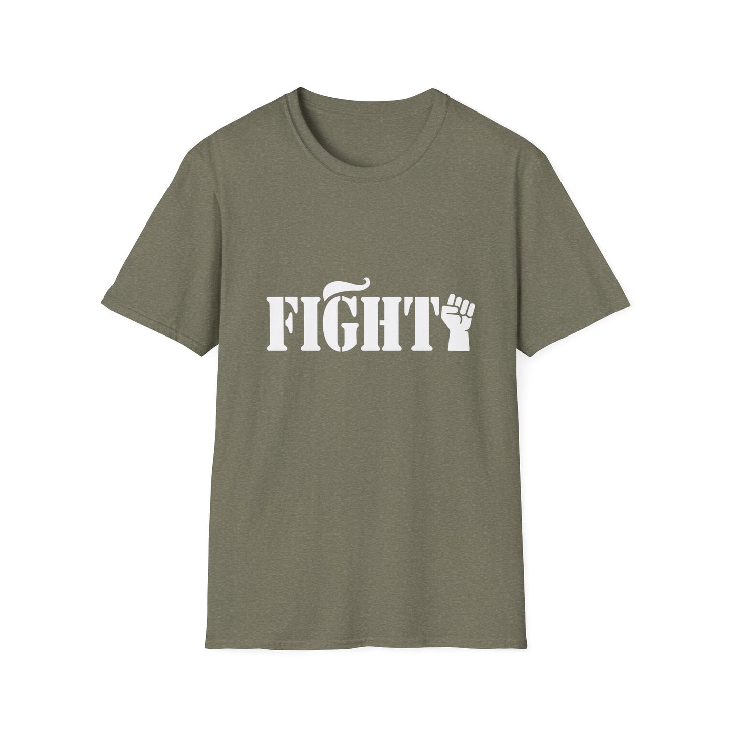 Fight Men's Tshirt (White Fist Logo) - Sweet Baby Jeez Teez